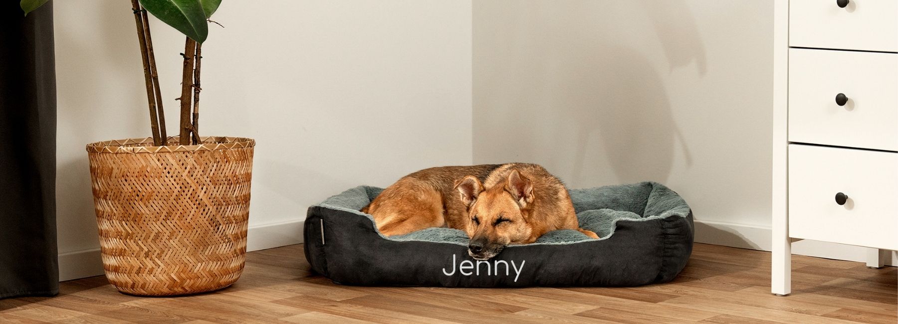 Personalisiertes Hundebett mit Namensaufdruck