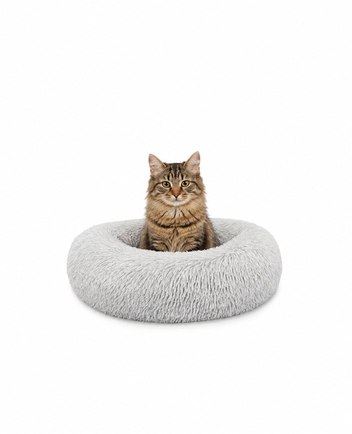 Rundes Katzenbett in Donutform aus Plüsch
