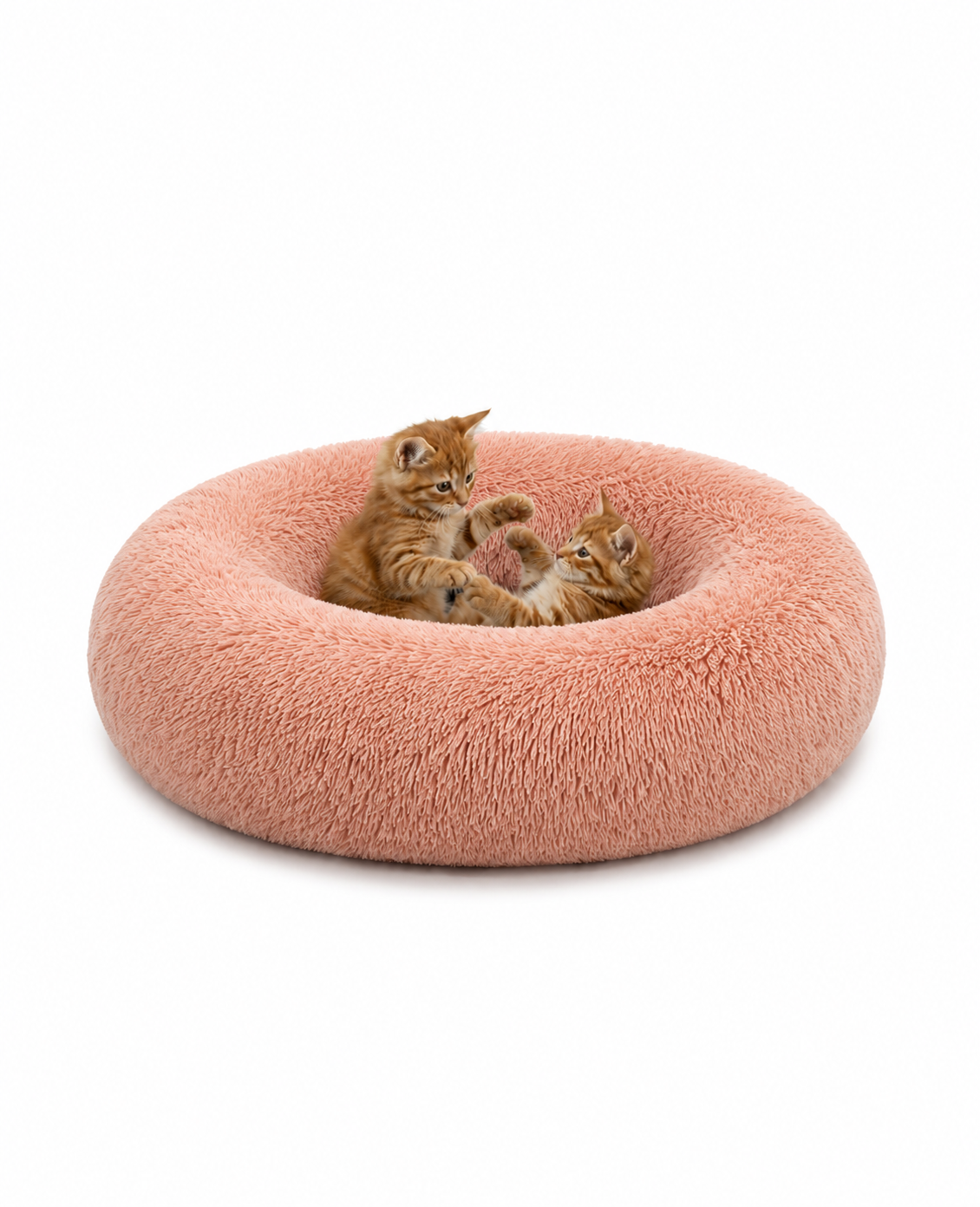 Rundes Katzenbett in Donutform aus Plüsch