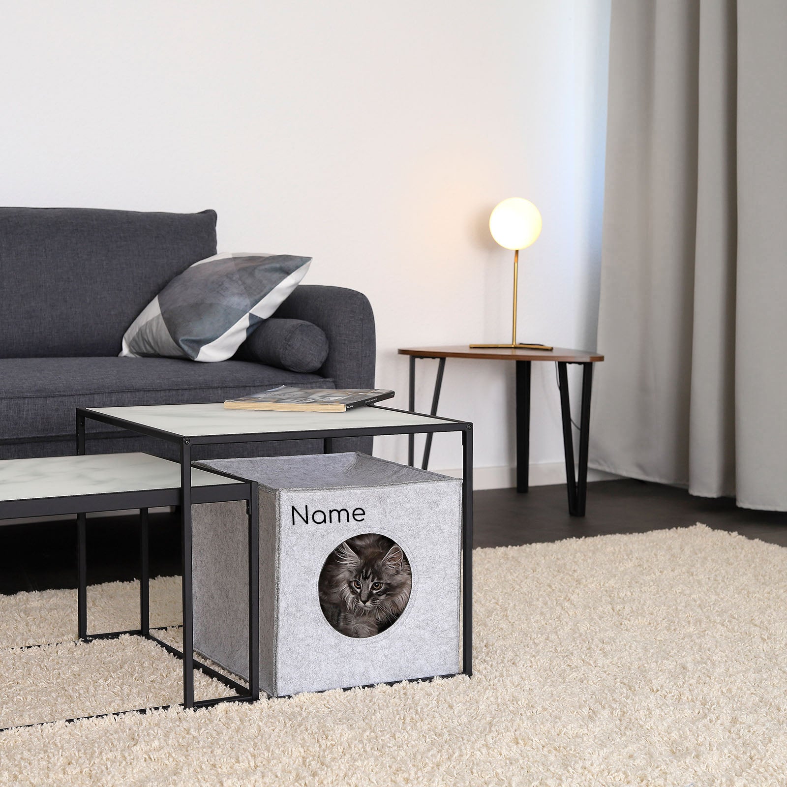 Filz-Katzenhöhle, personalisiert