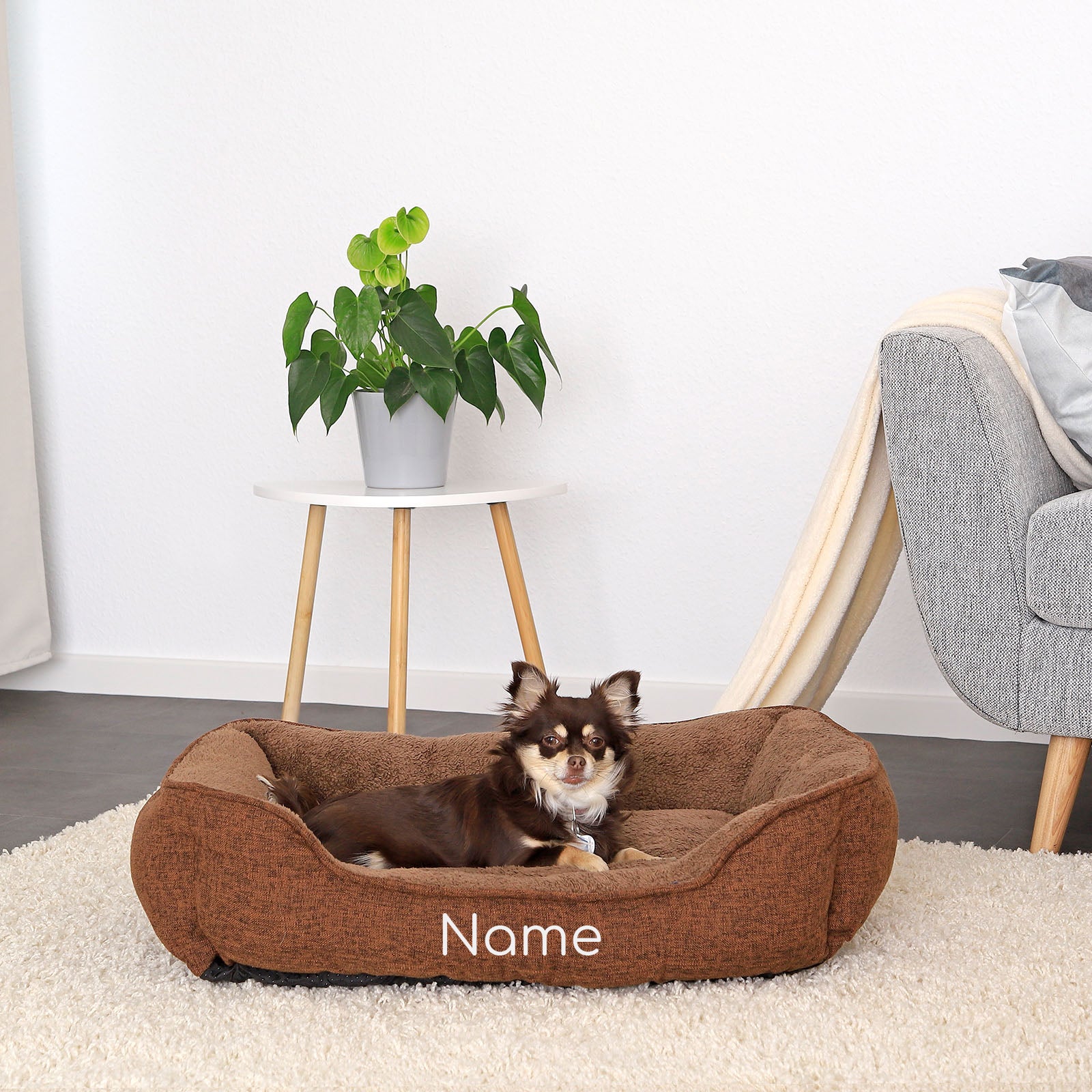 Meliertes Heimtierbett, personalisiert