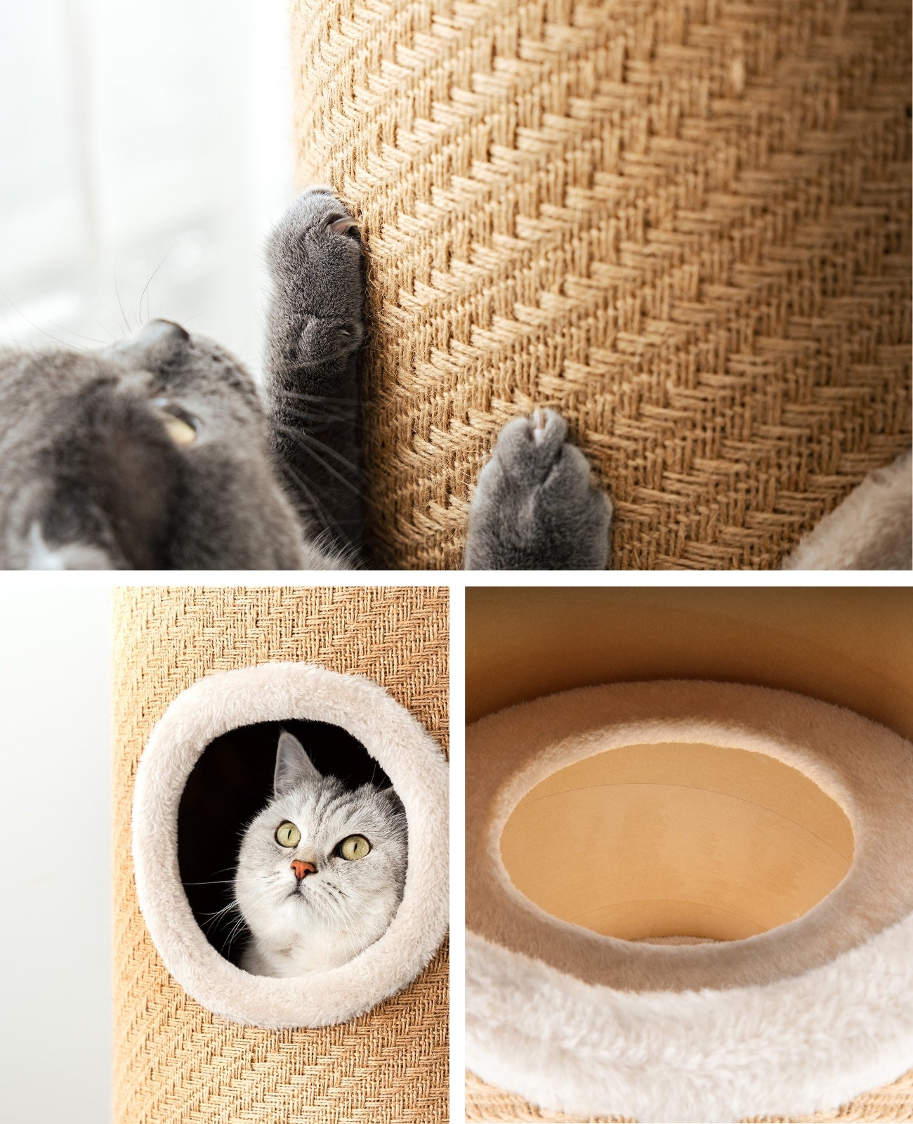 lionto Kratztonne aus Jute, verschiedene Höhen