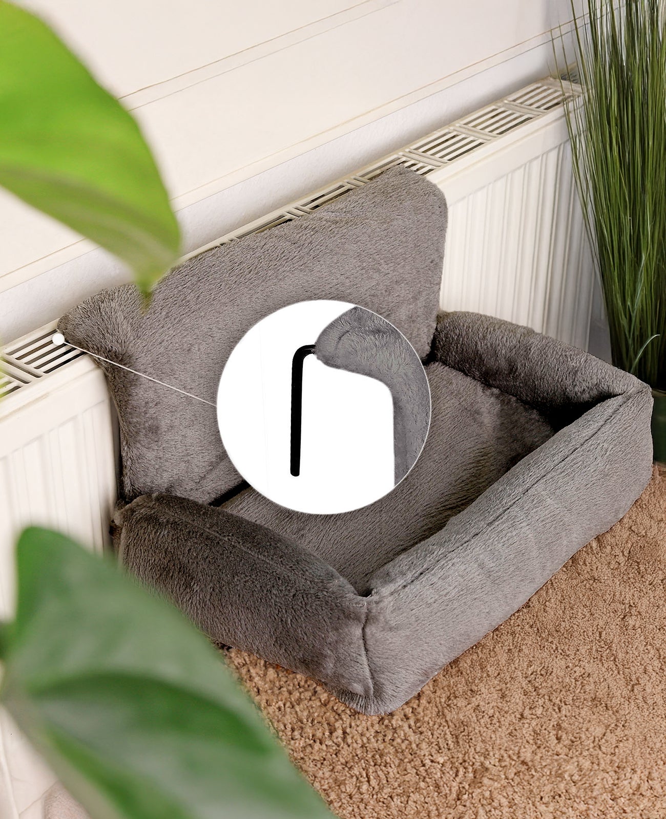 Katzenheizungsliege aus Plüsch