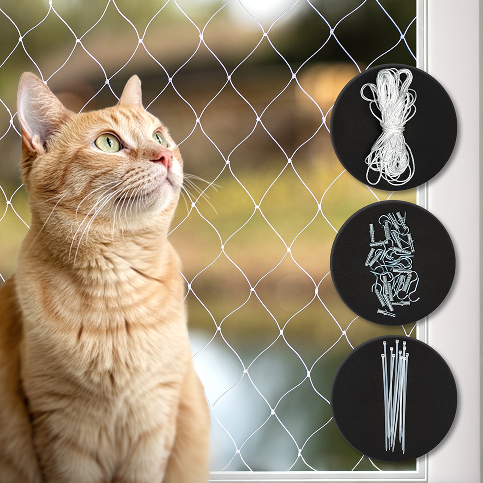 Katzenschutznetz für Balkon & Fenster