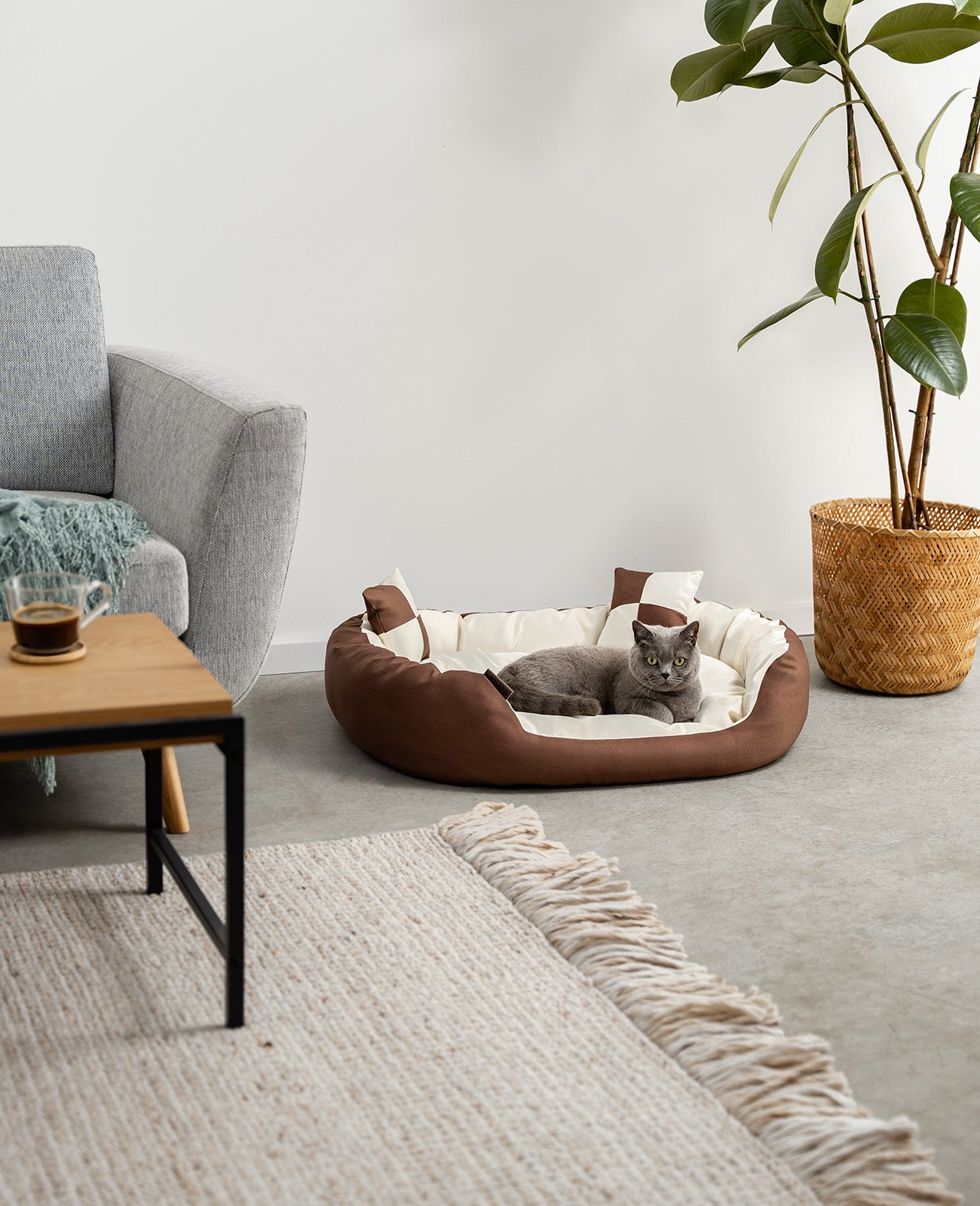 4-in-1 Katzenbett mit Wendekissen