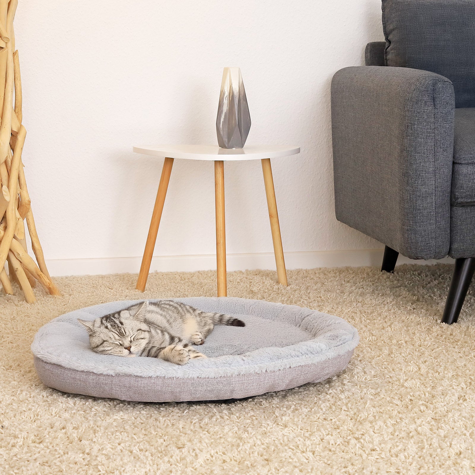 Katzenbett mit Plüsch in Donutform