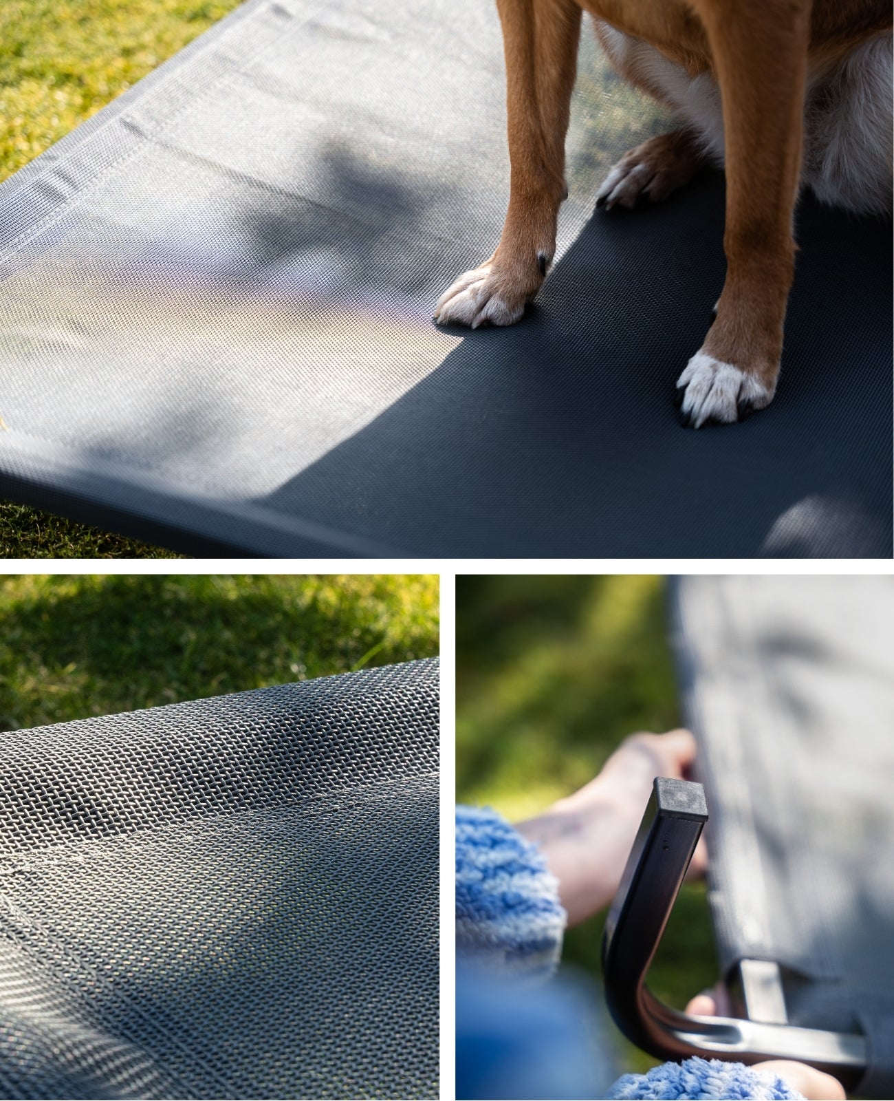 Erhöhte Hundeliege für Haus und Garten