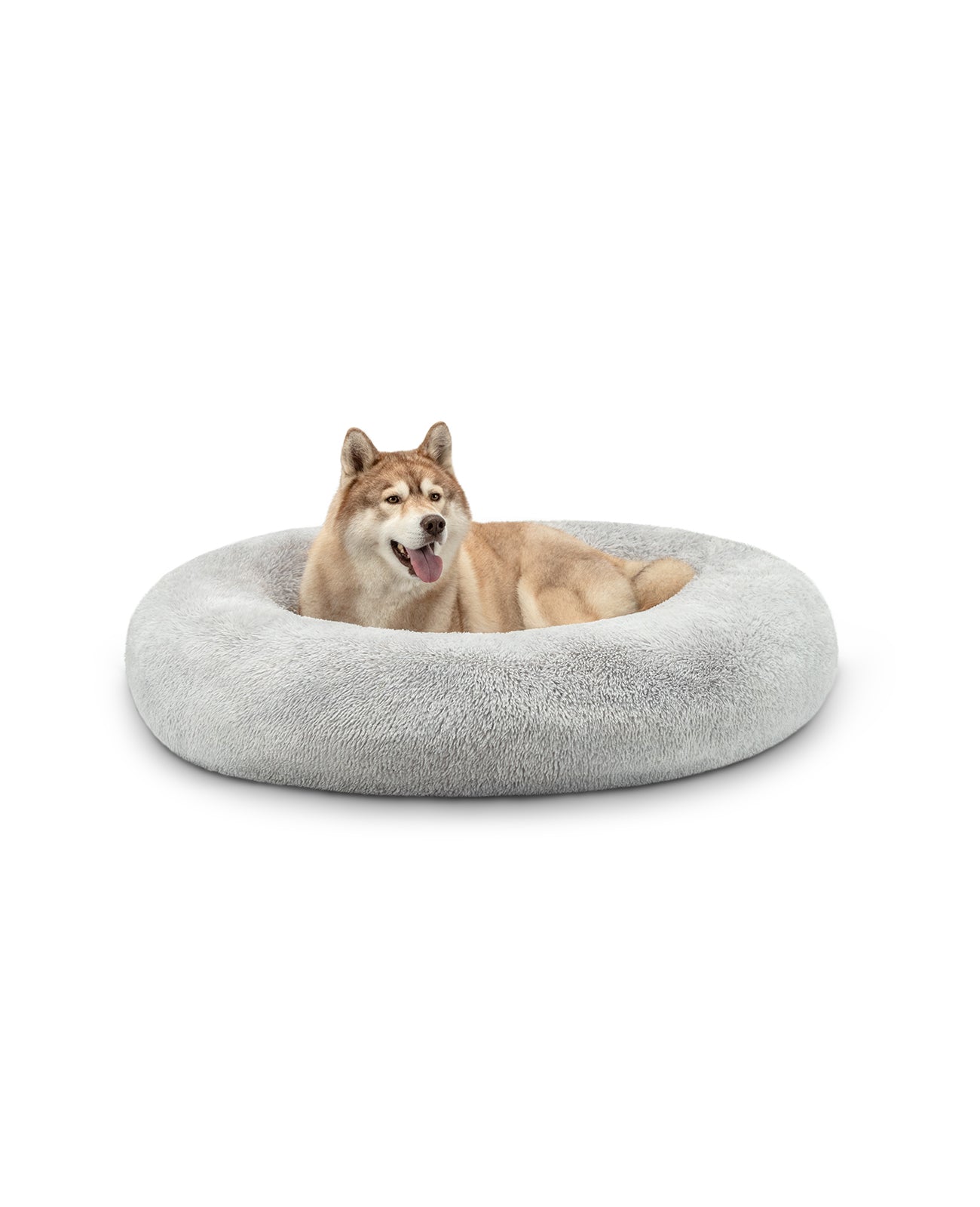 Rundes Hundebett in Donutform aus Plüsch