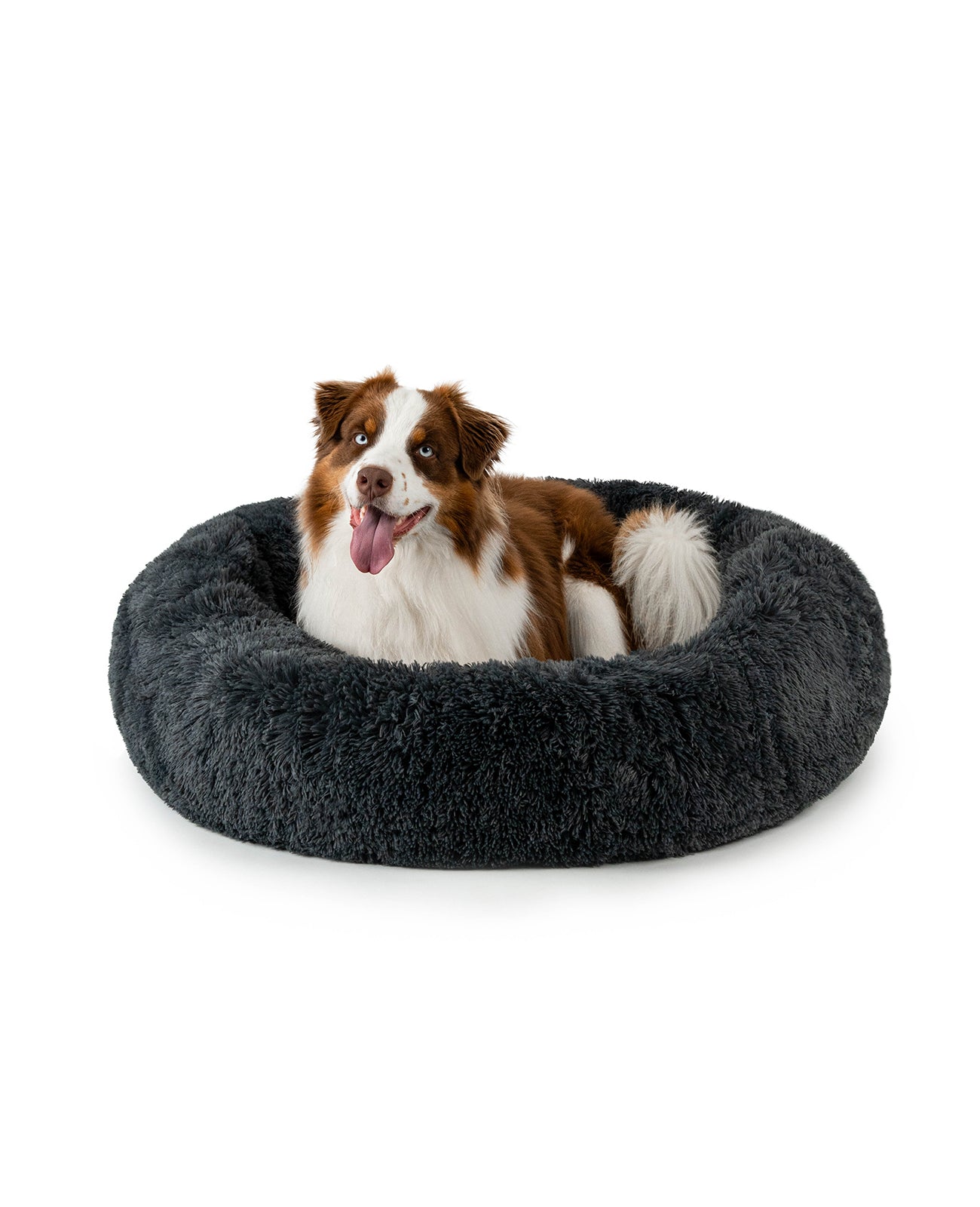 Rundes Hundebett in Donutform aus Plüsch