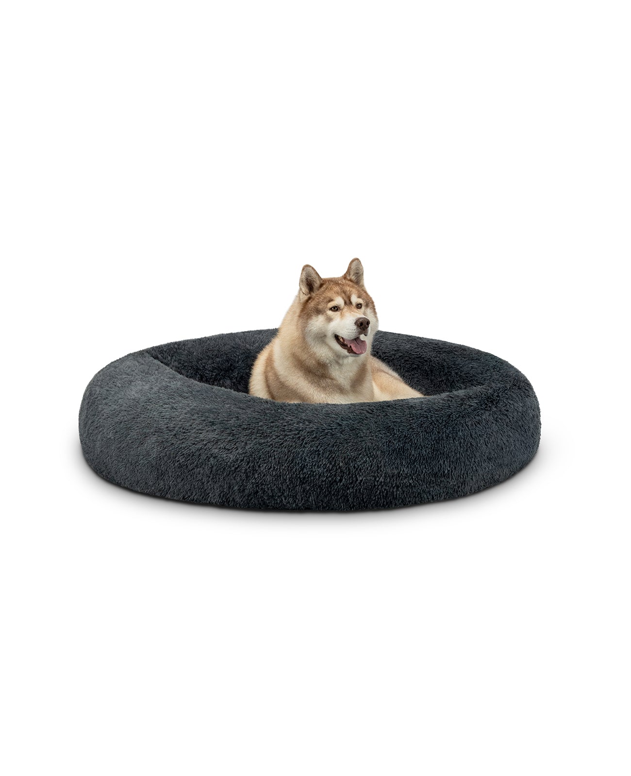 Rundes Hundebett in Donutform aus Plüsch