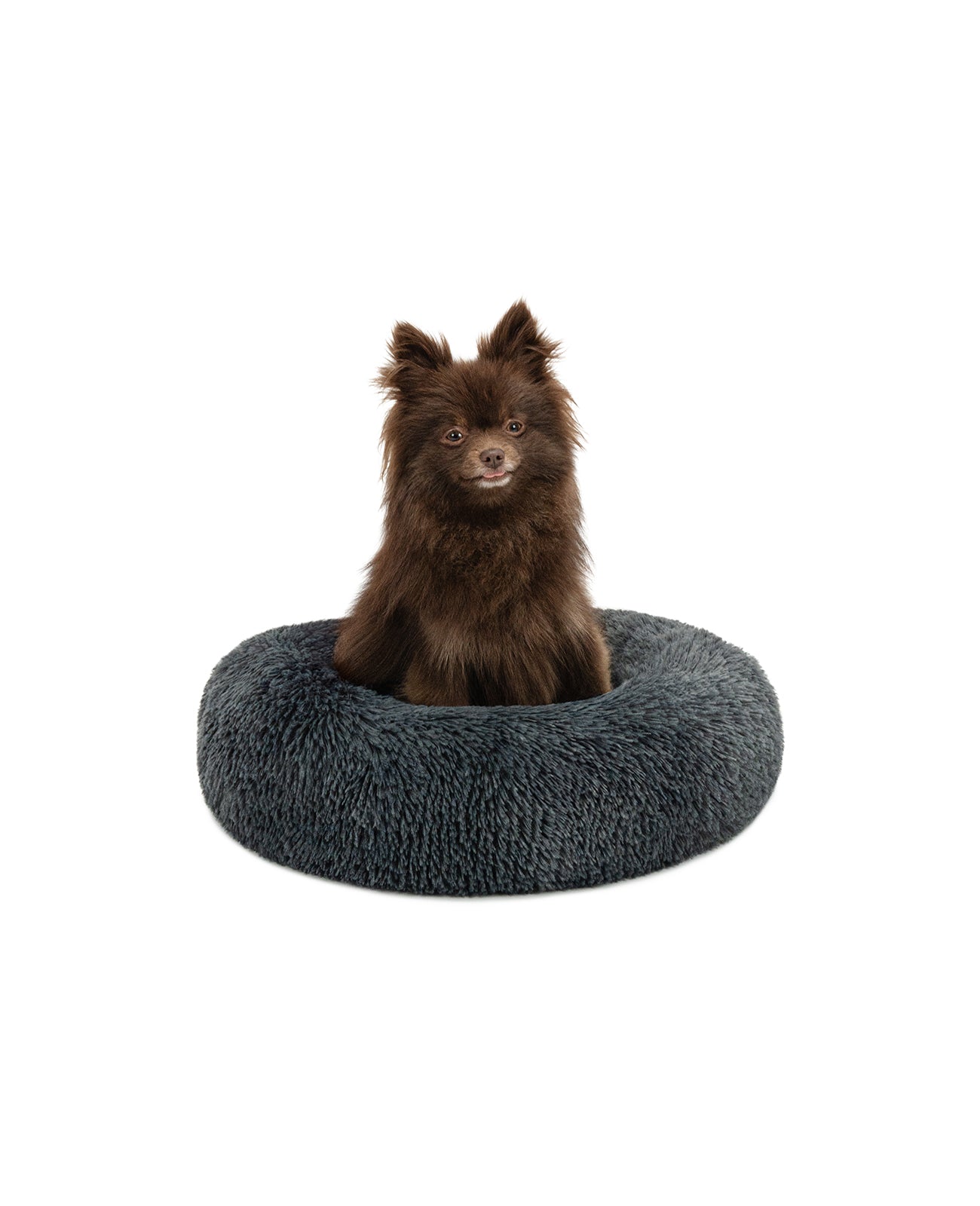 Rundes Hundebett in Donutform aus Plüsch