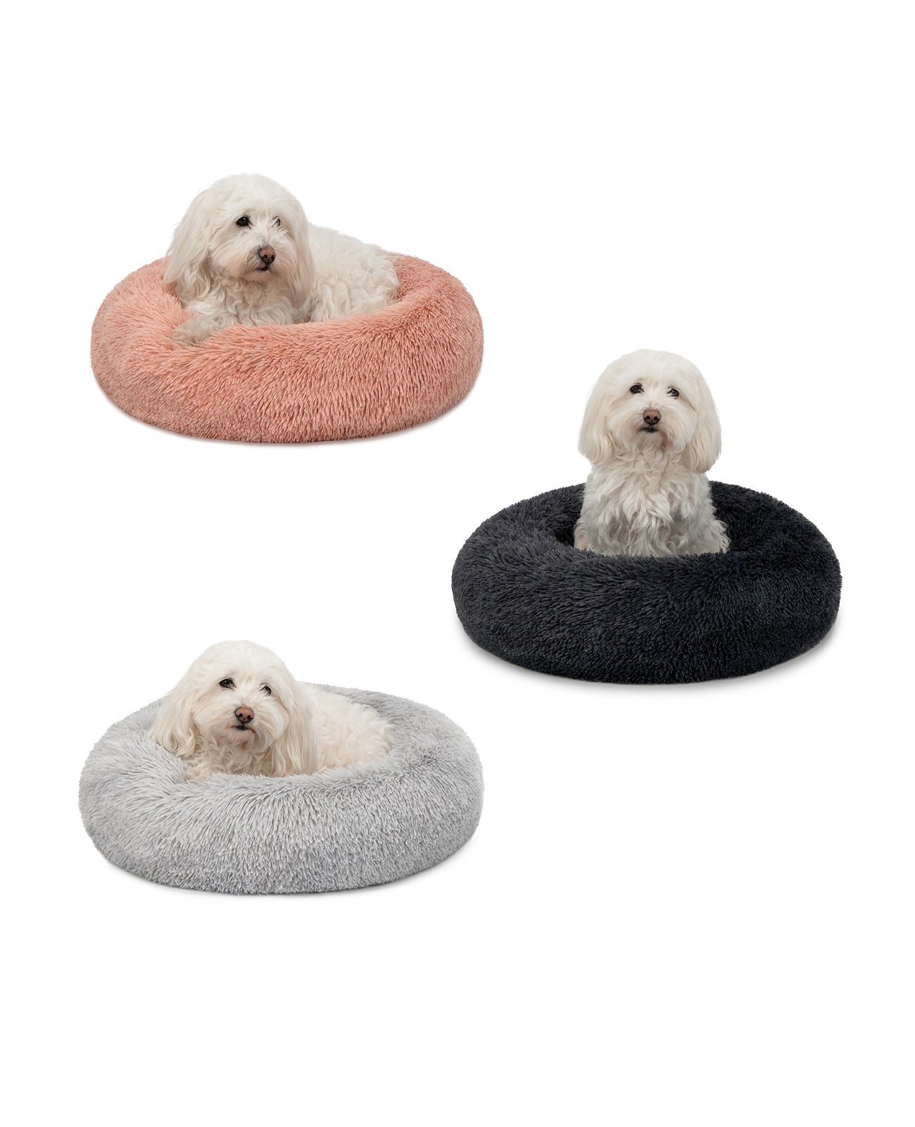 Rundes Hundebett in Donutform aus Plüsch