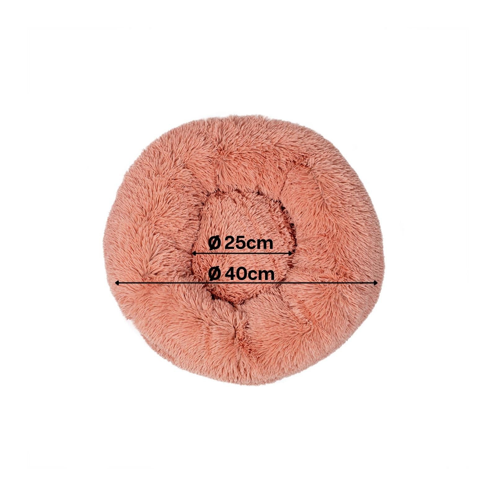 Rundes Katzenbett in Donutform aus Plüsch