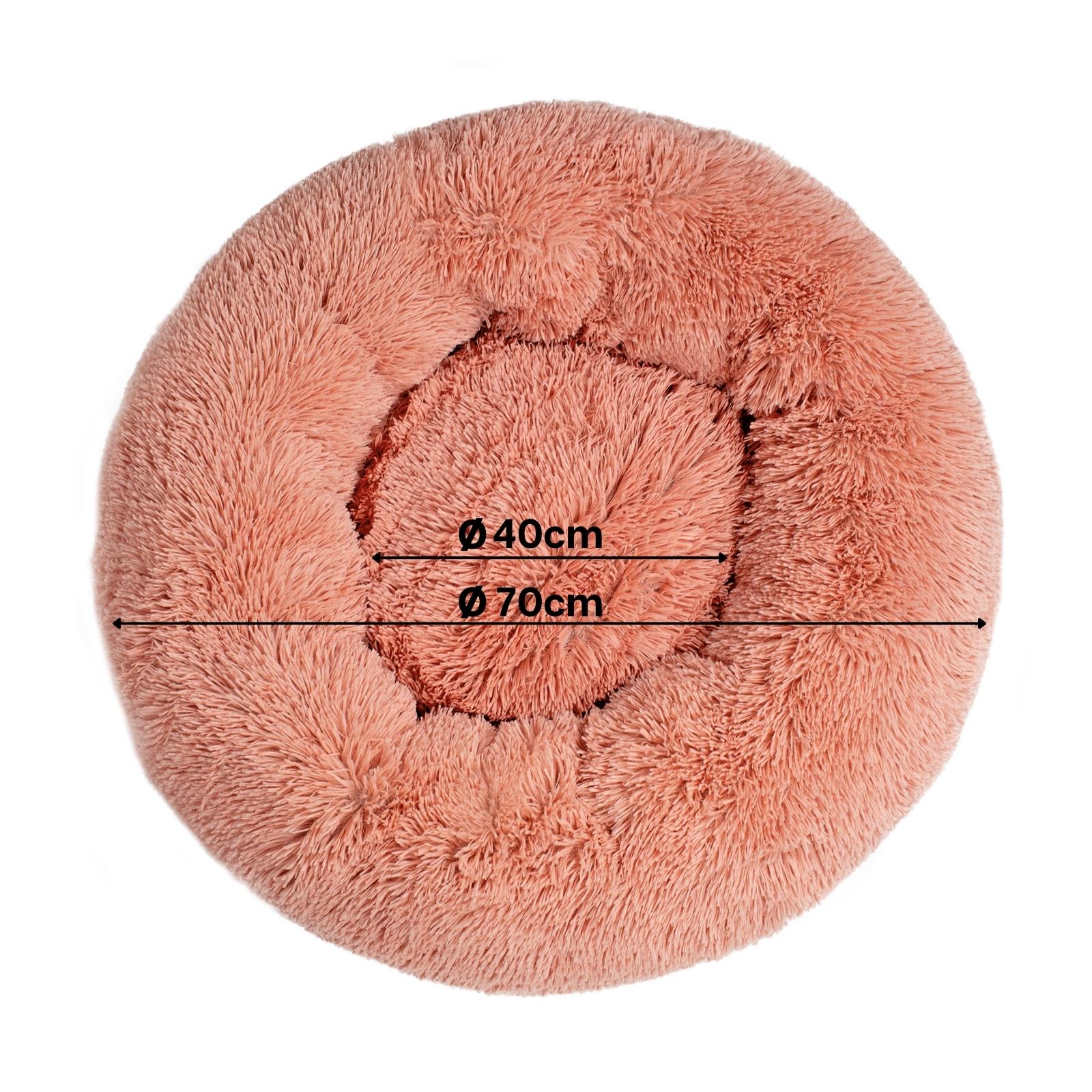 Rundes Katzenbett in Donutform aus Plüsch