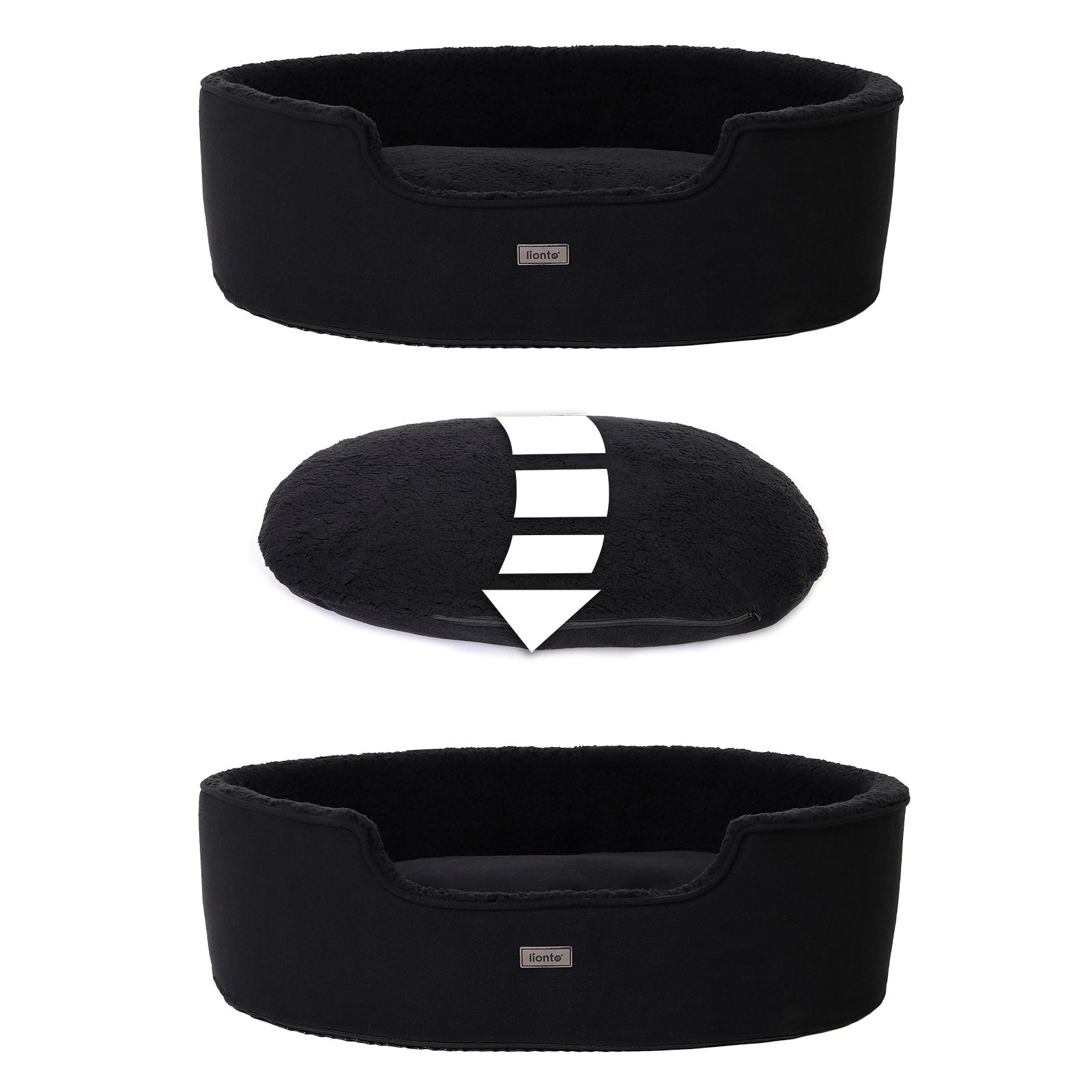 Waschbares Katzenbett mit Plüsch