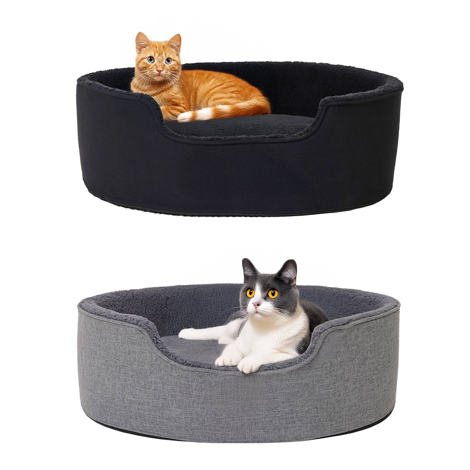 Waschbares Katzenbett mit Plüsch