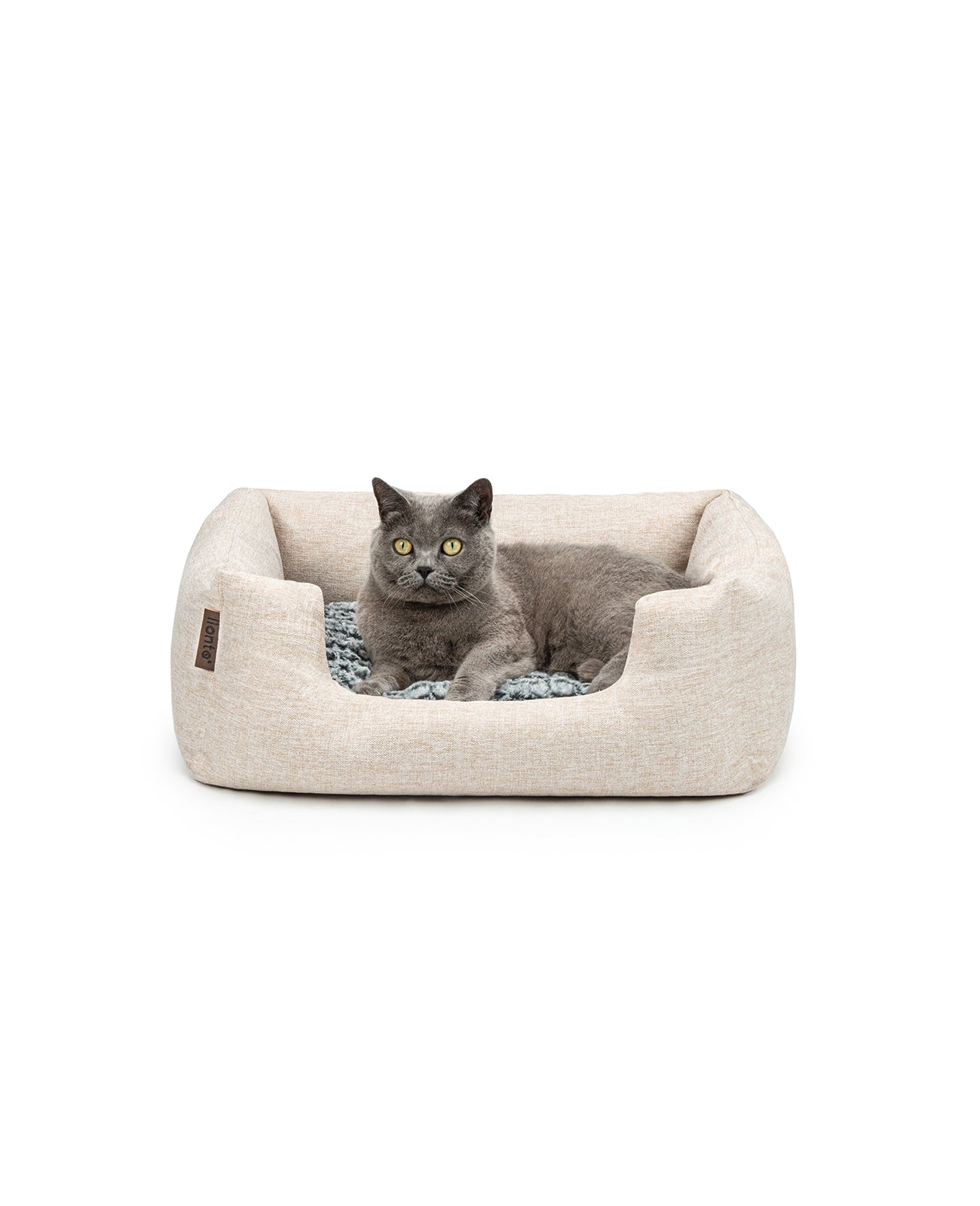 Katzenbett mit Wendekissen & meliertem Außenstoff