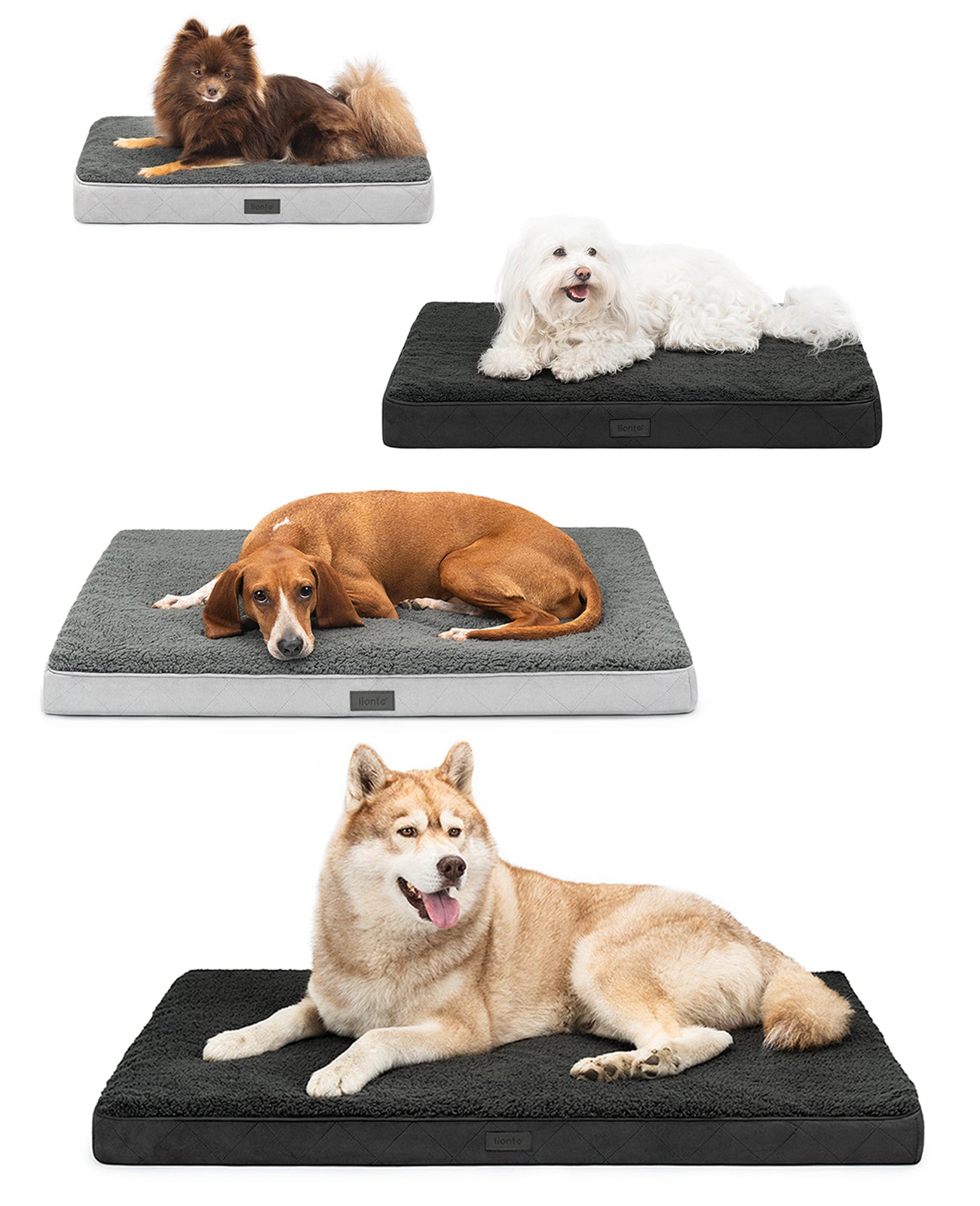 Orthopädisches Hundebett mit Plüsch