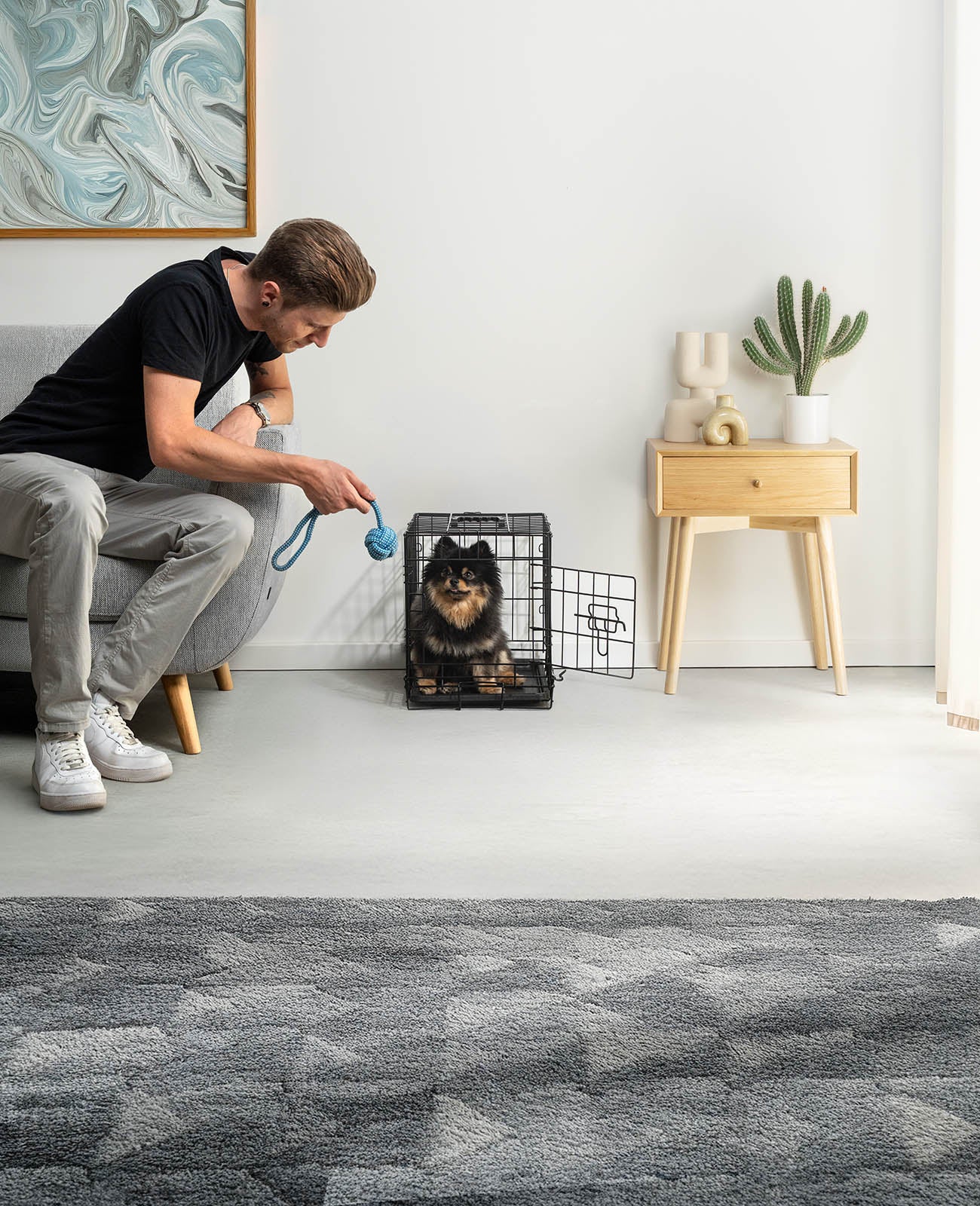 Hundetransportkäfig mit Bodenwanne