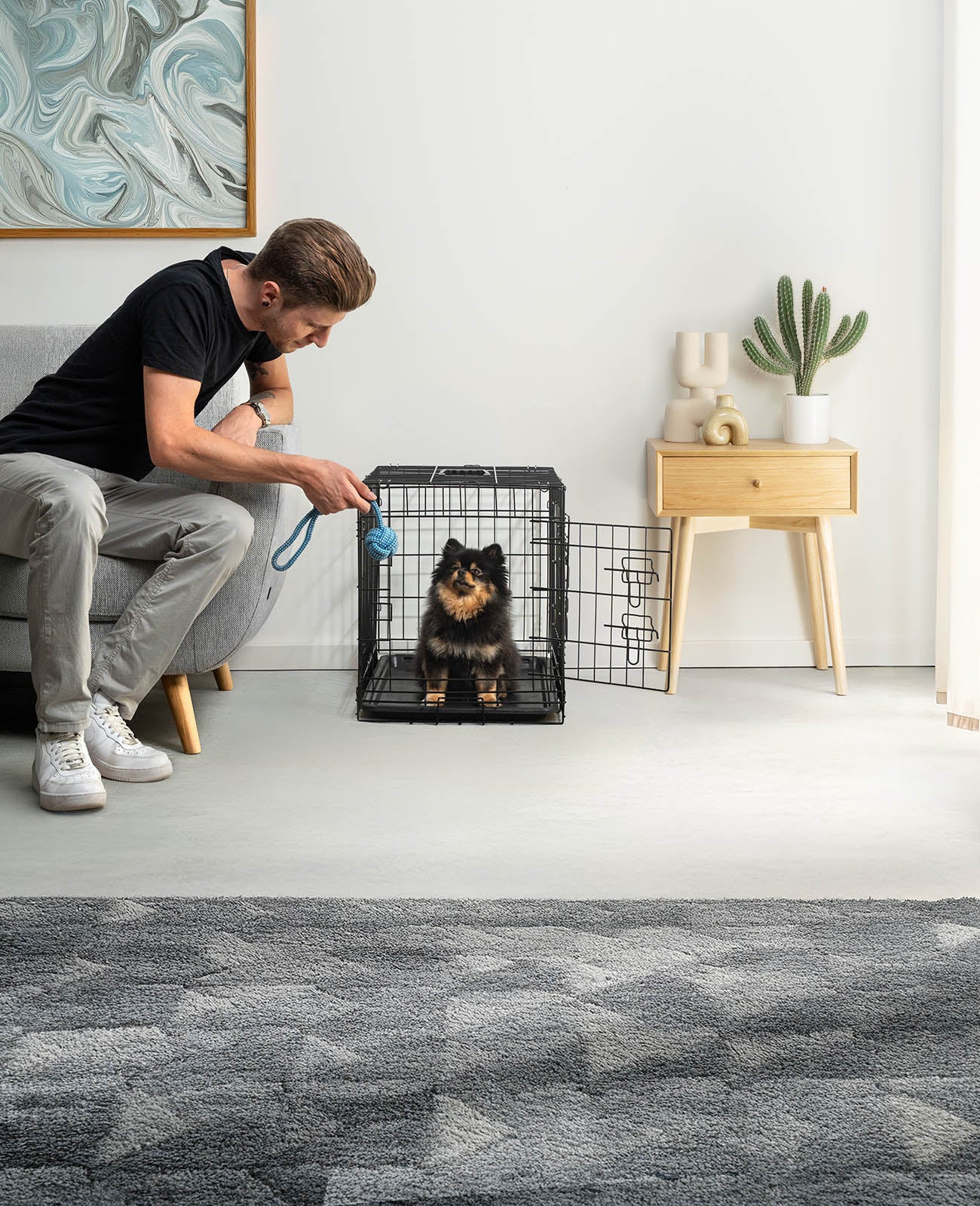 Hundetransportkäfig mit Bodenwanne