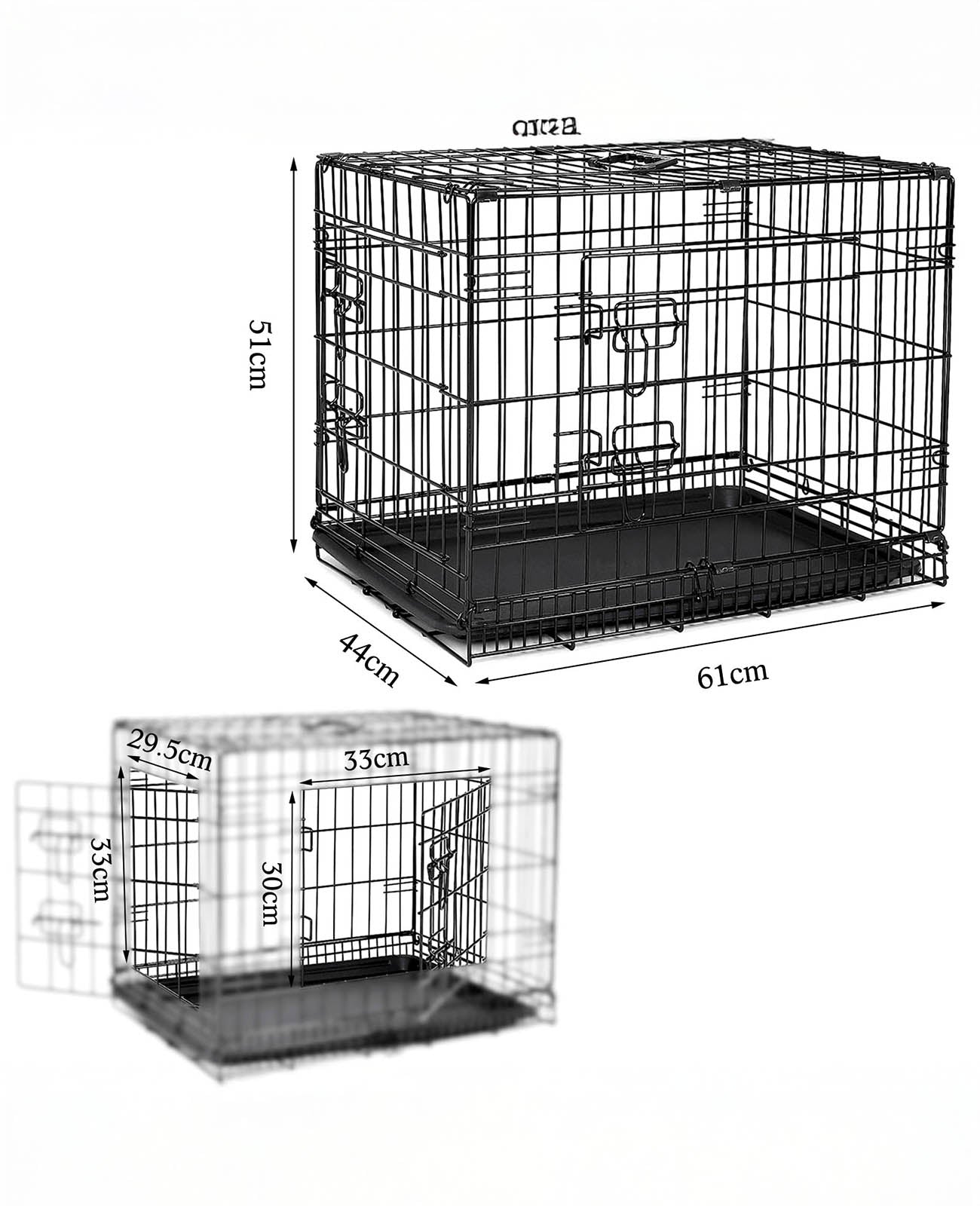 Hundetransportkäfig mit Bodenwanne