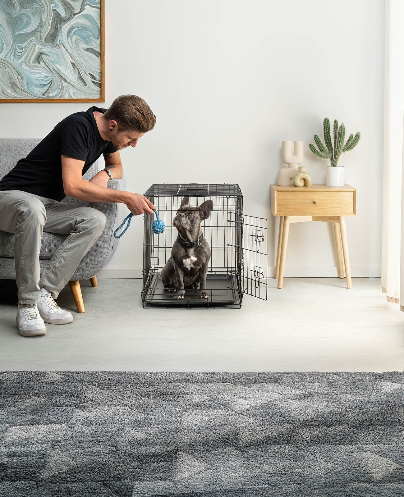 Hundetransportkäfig mit Bodenwanne