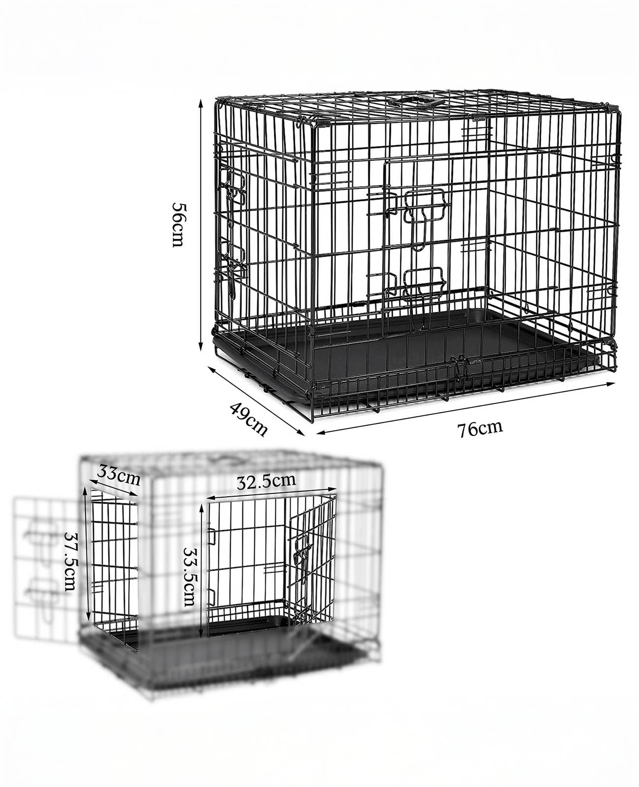 Hundetransportkäfig mit Bodenwanne