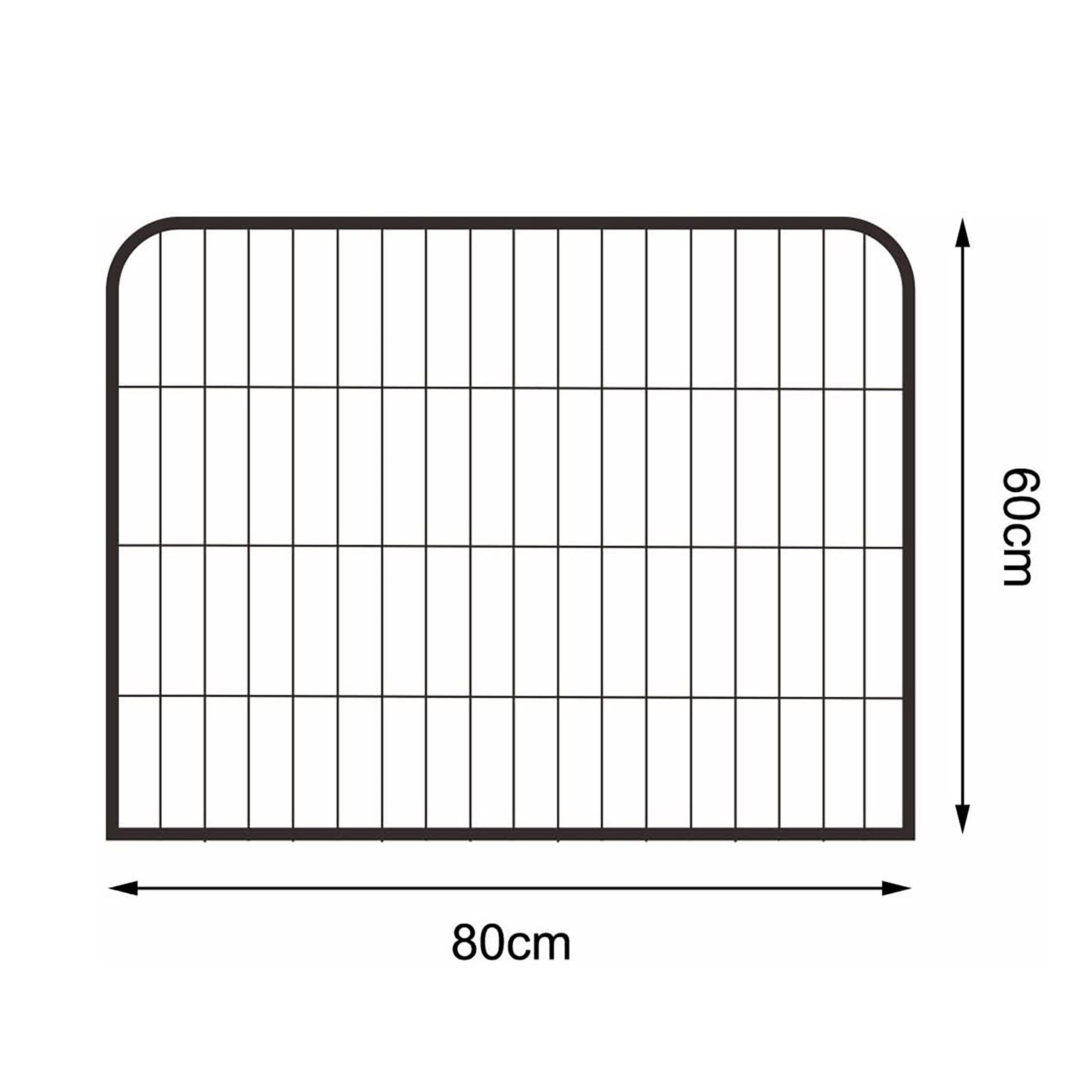 Element eines Freilaufgeheges für Hundewelpen und Kleintiere mit angegebenen Maßen
