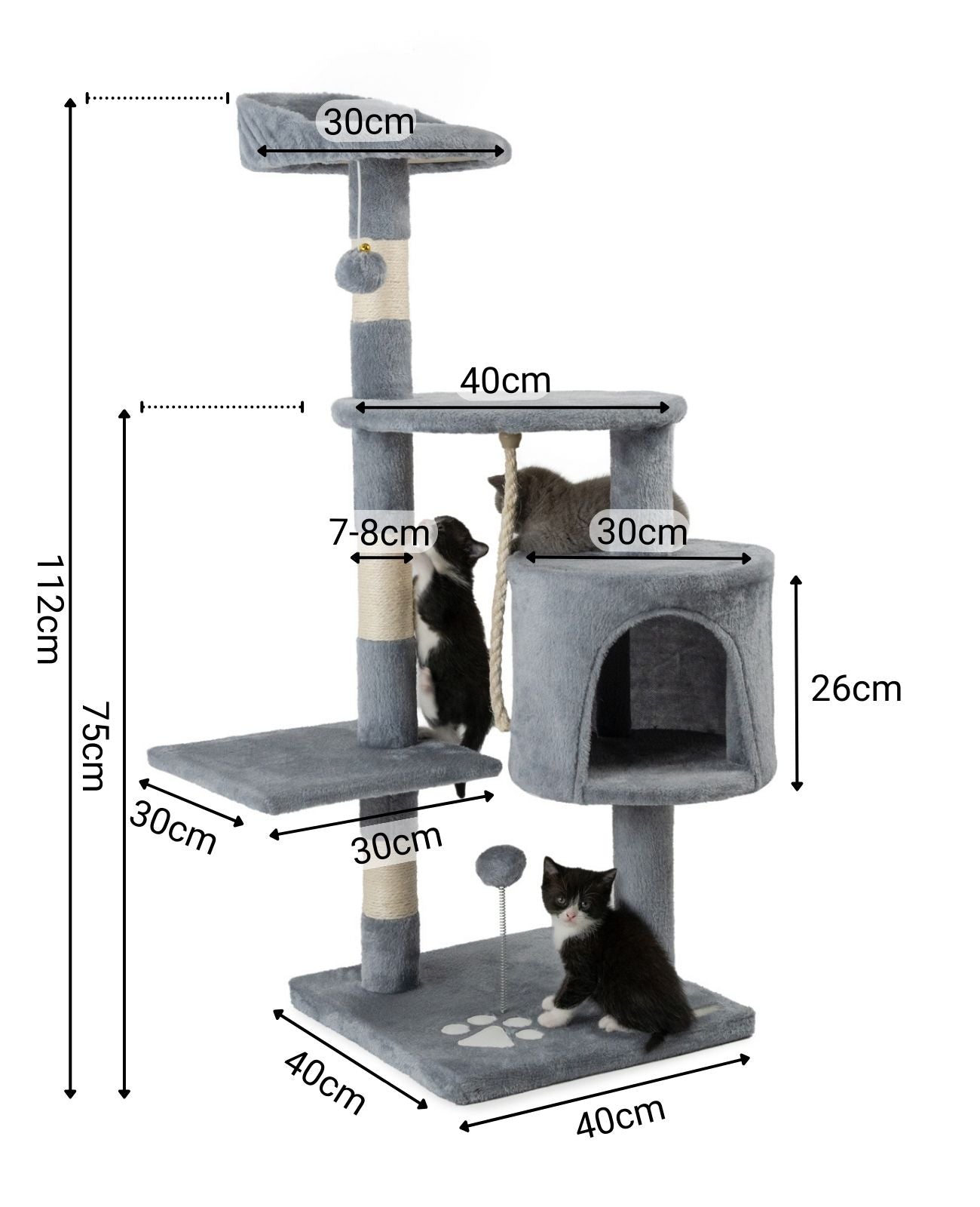 Kratzbaum Höhe 112 cm