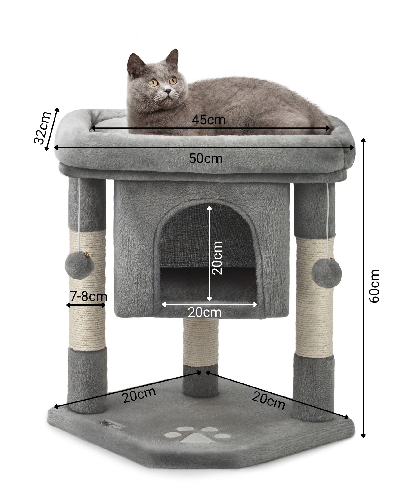 Katzenkratzbaum Höhe 60 cm
