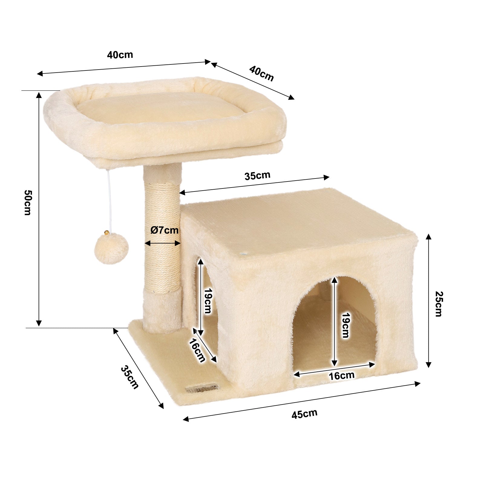 Katzenkratzbaum Höhe 50 cm