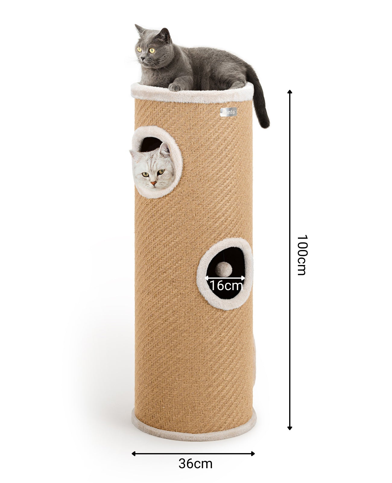 lionto Kratztonne aus Jute, verschiedene Höhen