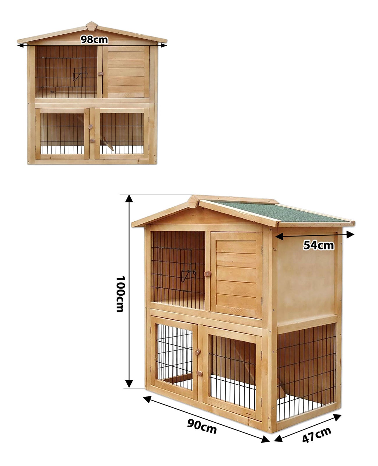 detaillierte Angabe aller Maße anhand des Kleintierstalls