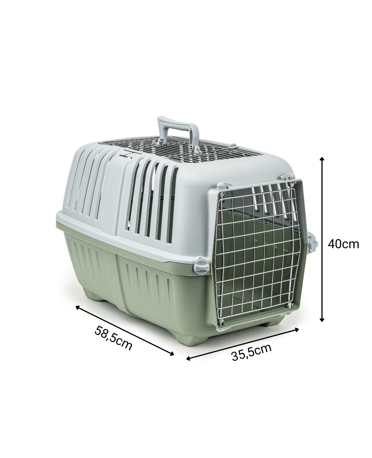 Transportbox aus recyceltem Kunststoff mit Metallgitter