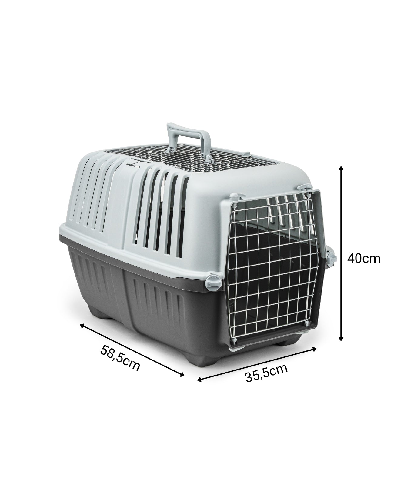 Transportbox aus recyceltem Kunststoff mit Metallgitter