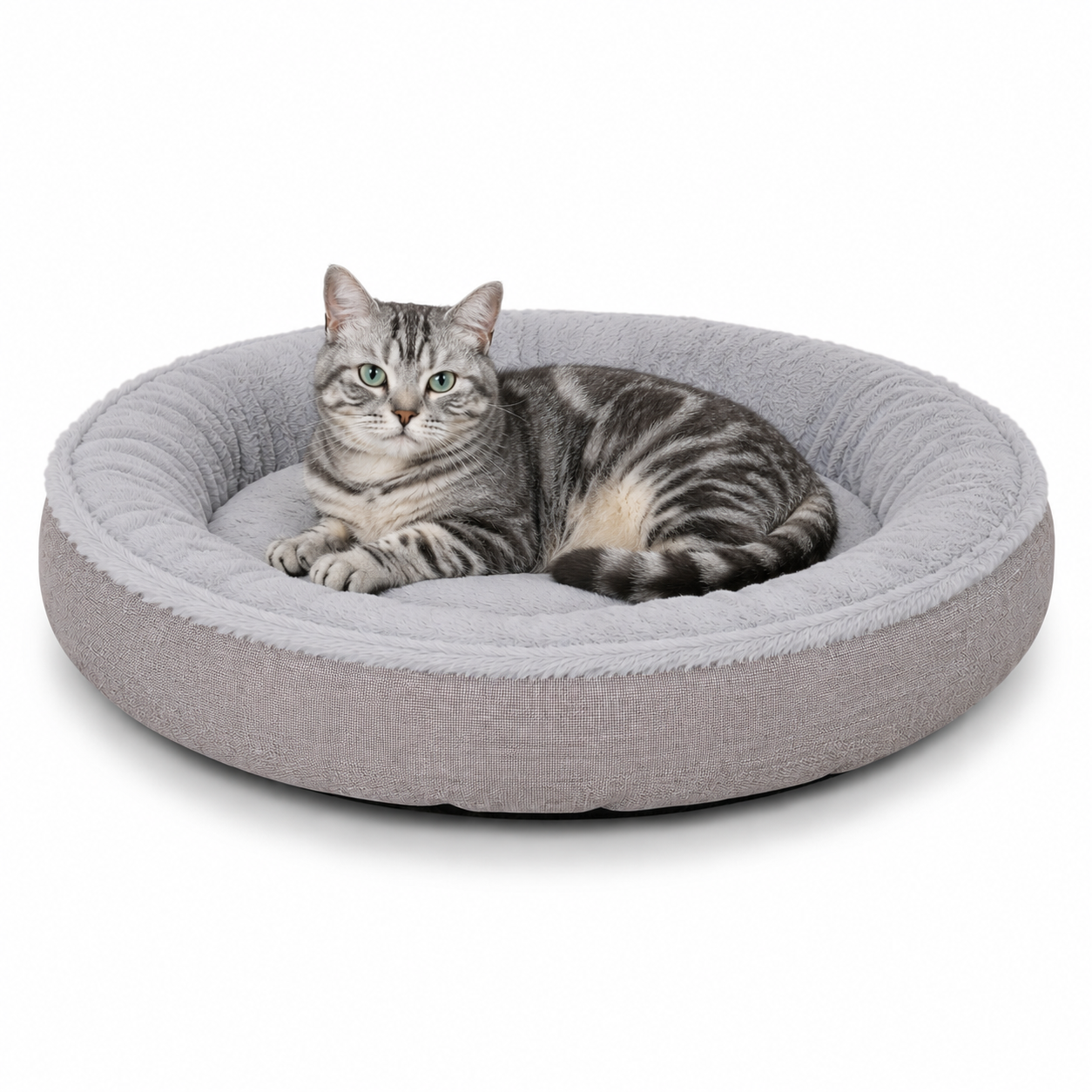 Katzenbett mit Plüsch in Donutform