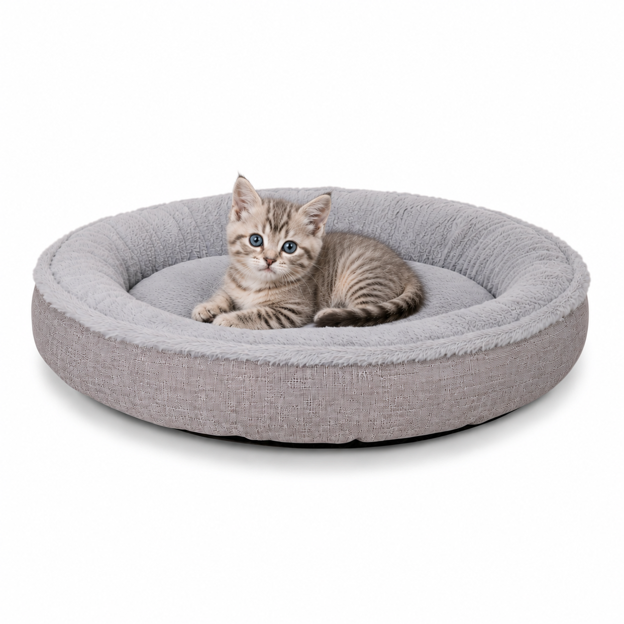 Katzenbett mit Plüsch in Donutform