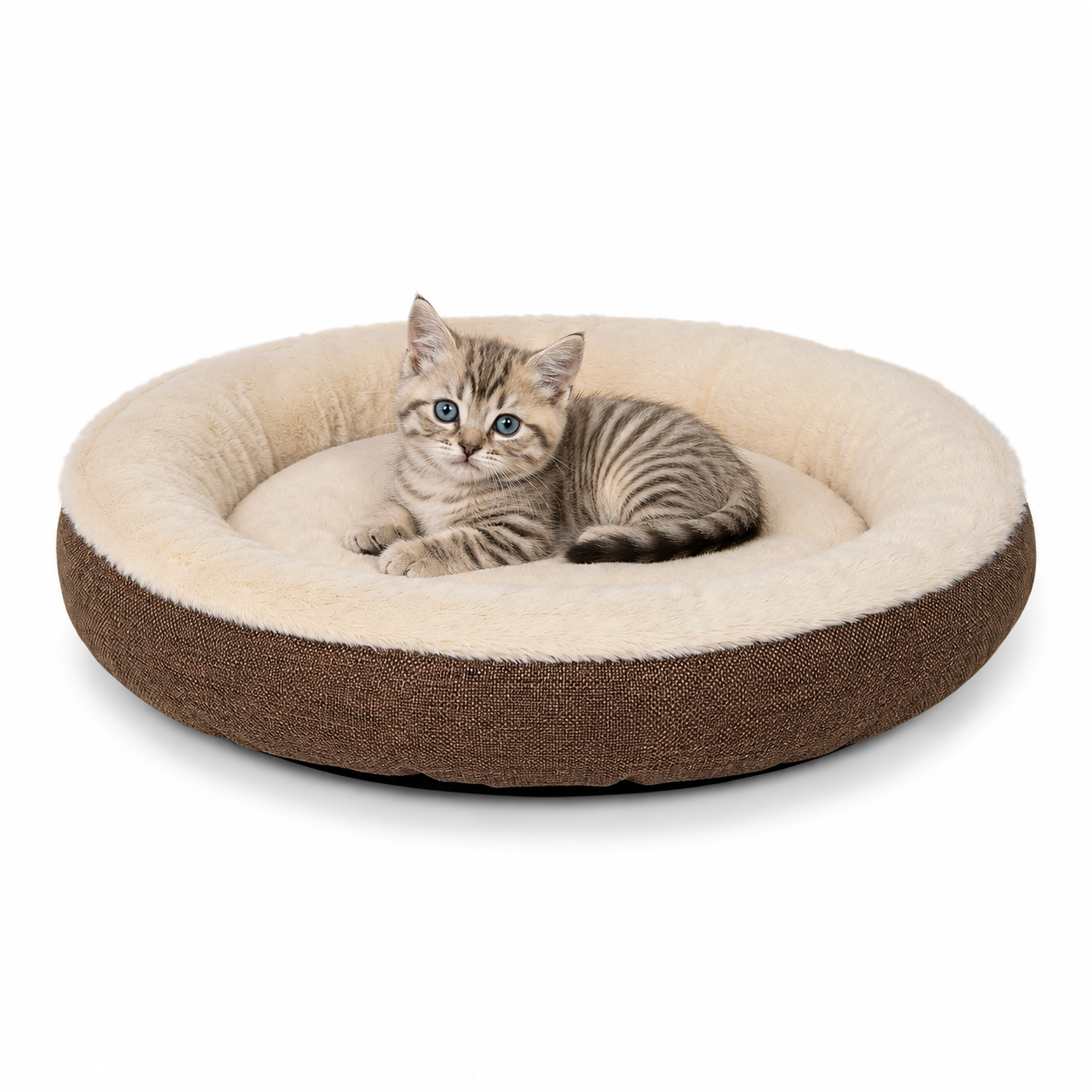 Katzenbett mit Plüsch in Donutform