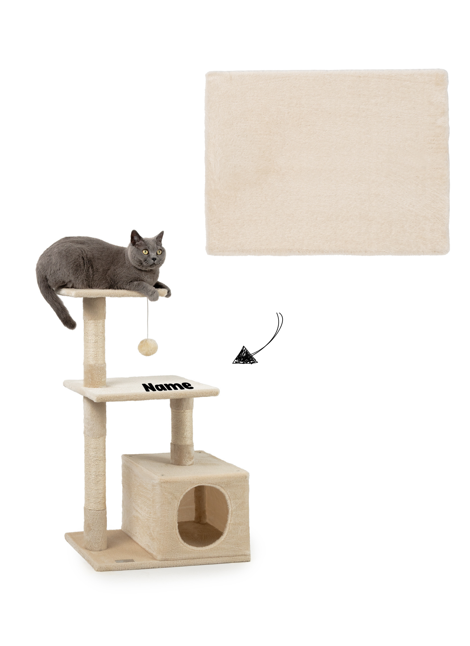 Kratzbaum 85 cm, personalisiert