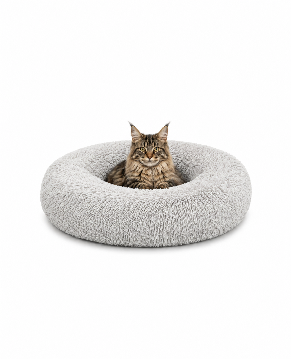Rundes Katzenbett in Donutform aus Plüsch
