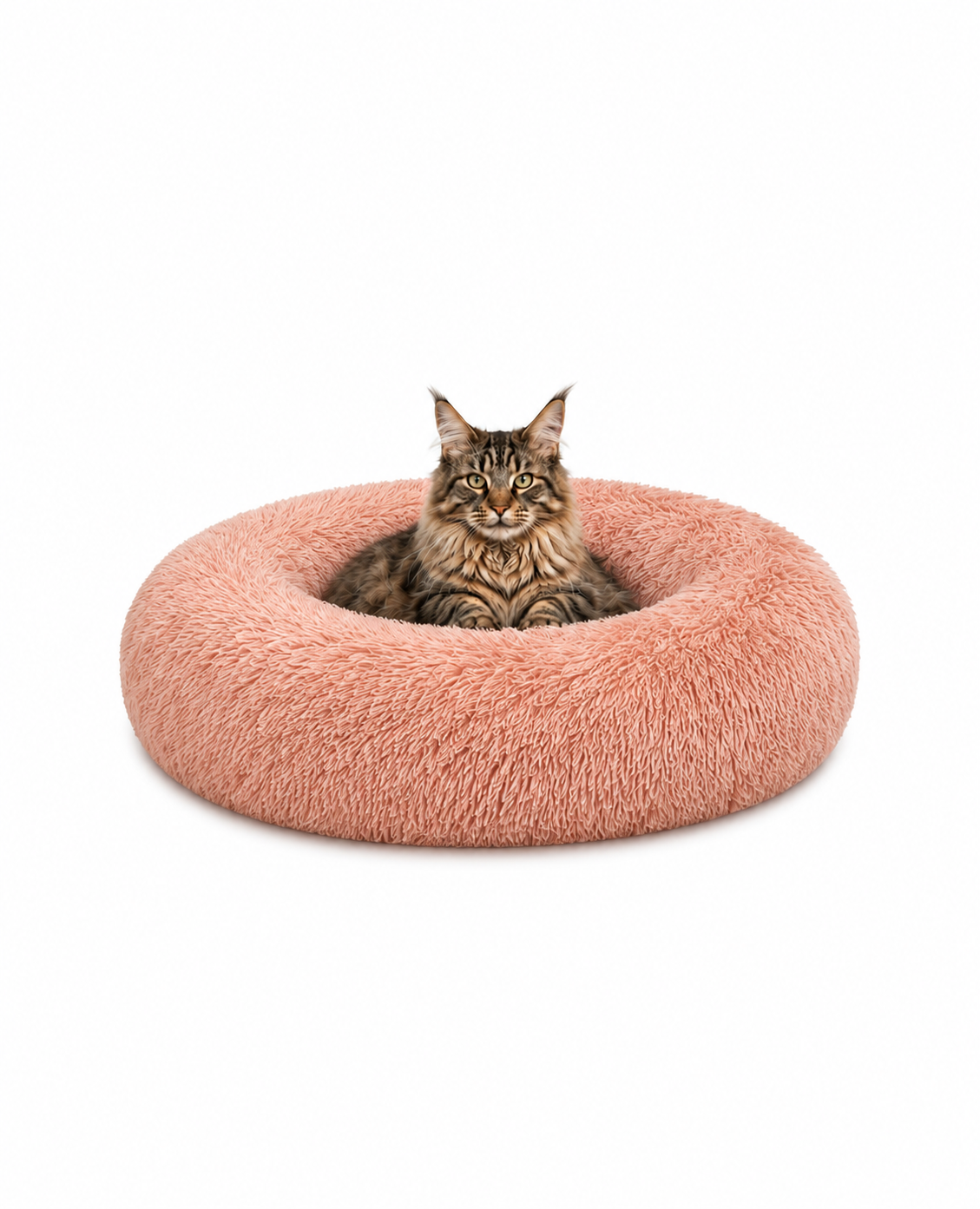 Rundes Katzenbett in Donutform aus Plüsch