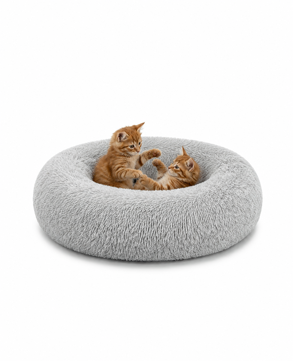Rundes Katzenbett in Donutform aus Plüsch