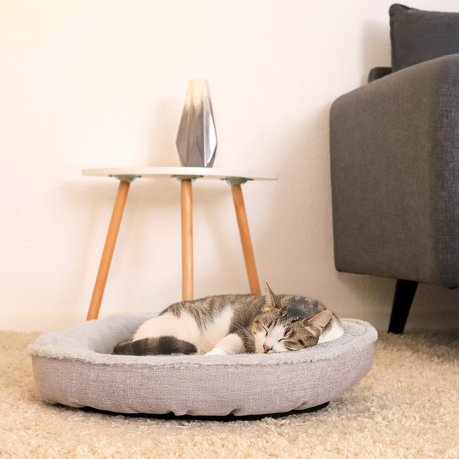Katzenbett mit Plüsch in Donutform