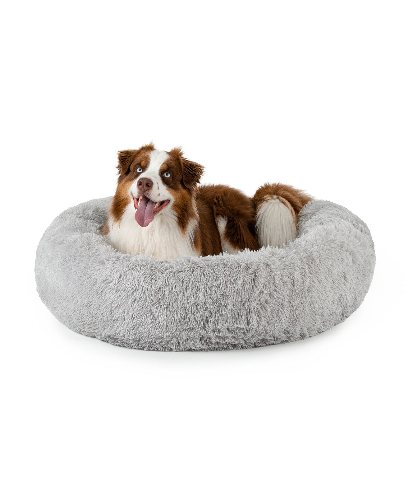 Rundes Hundebett in Donutform aus Plüsch