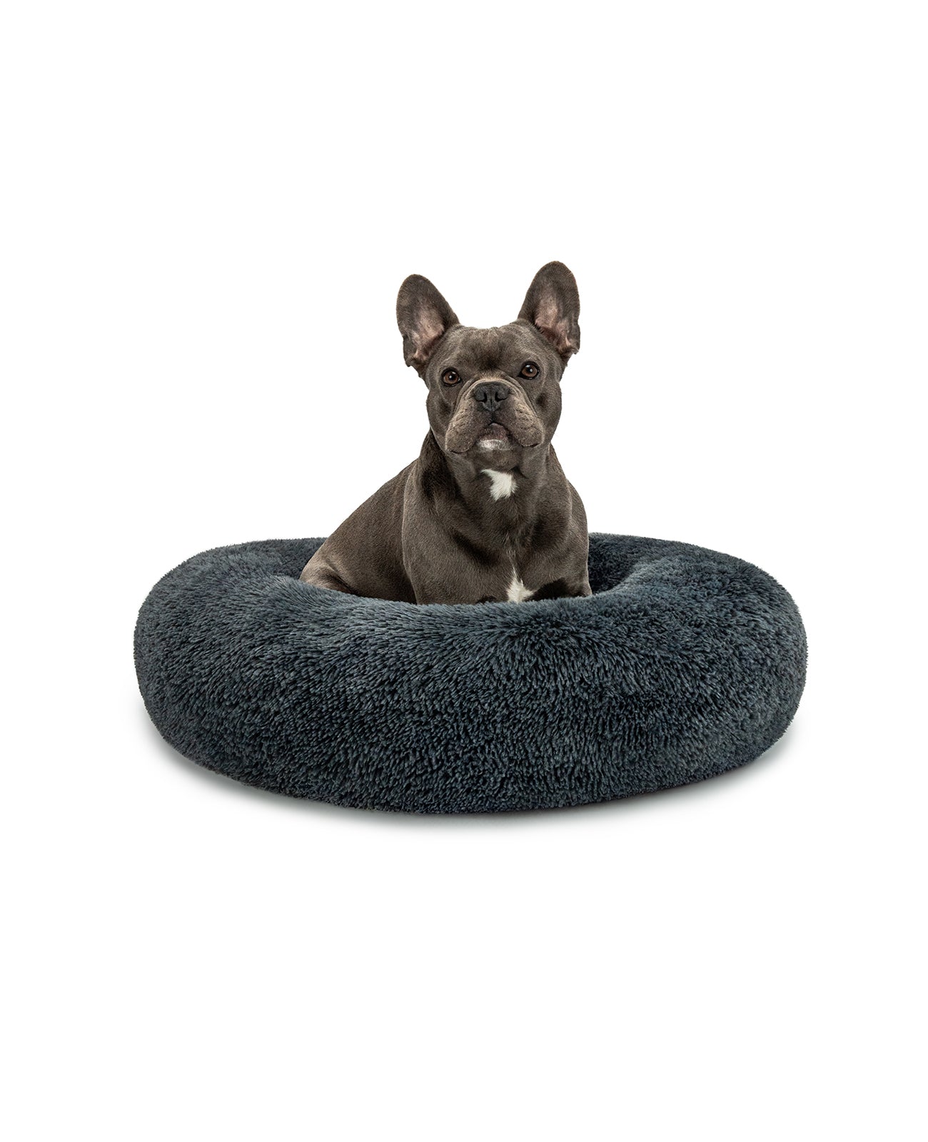 Rundes Hundebett in Donutform aus Plüsch