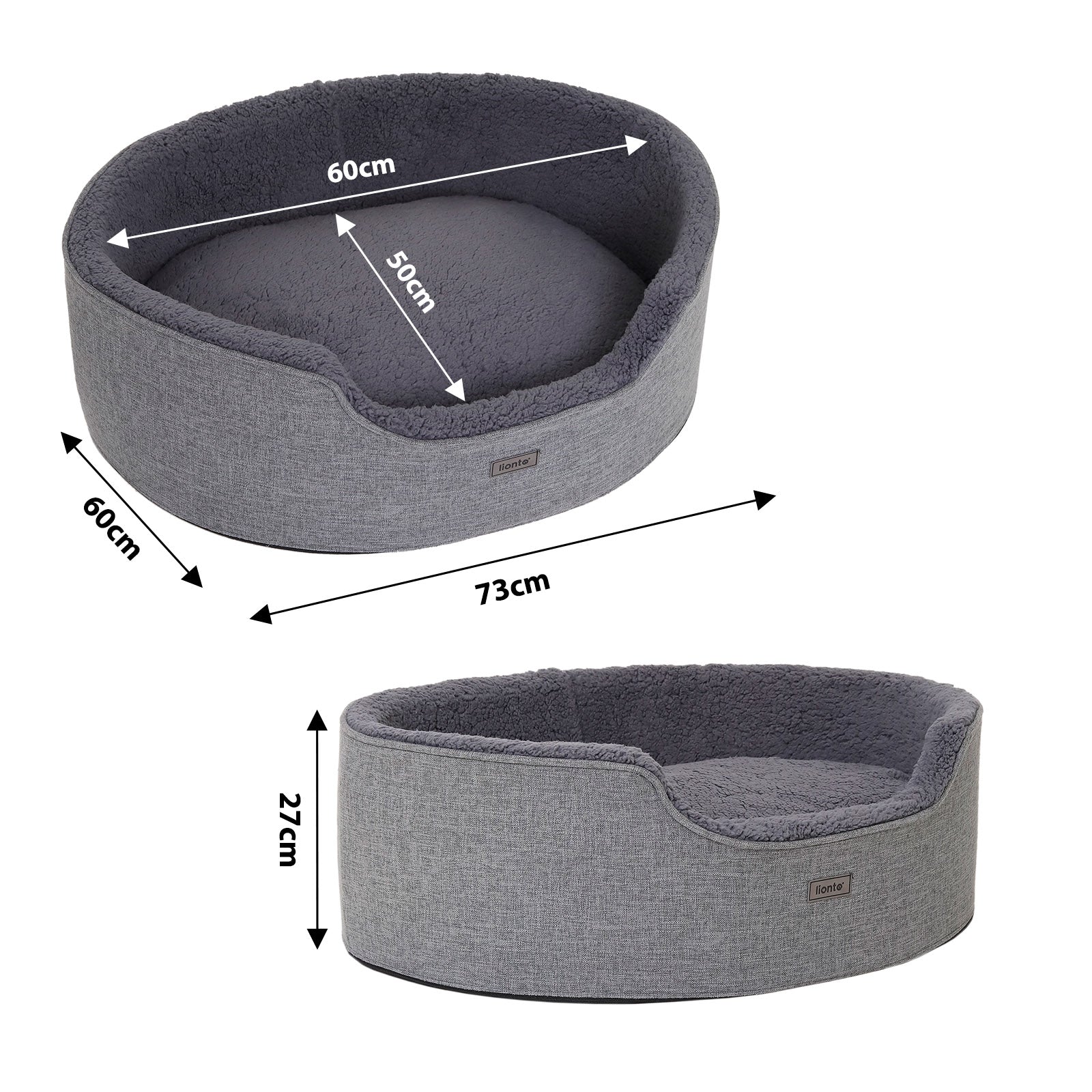 Waschbares Katzenbett mit Plüsch