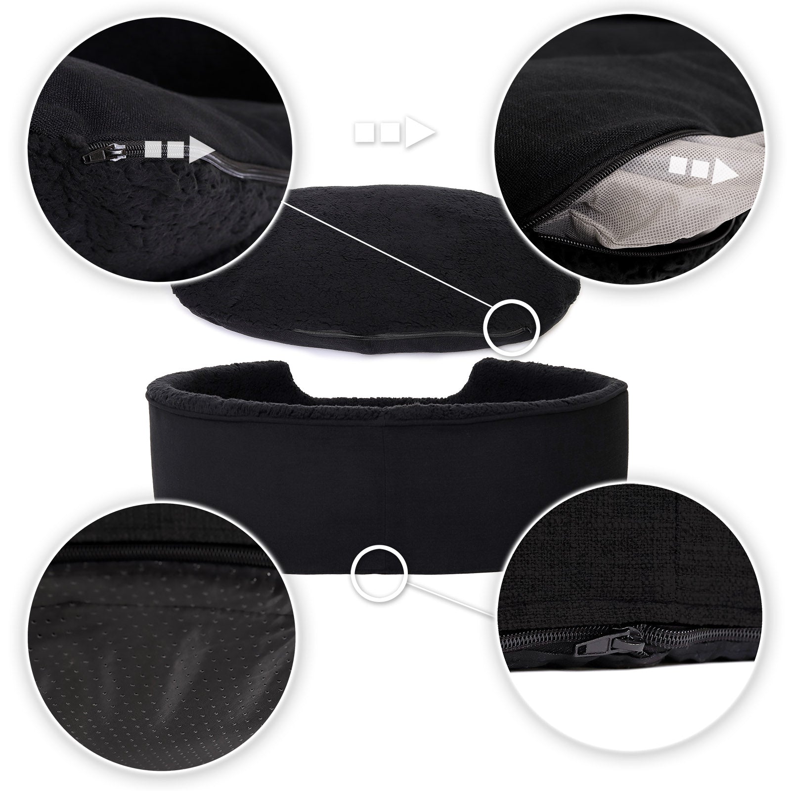 Waschbares Katzenbett mit Plüsch