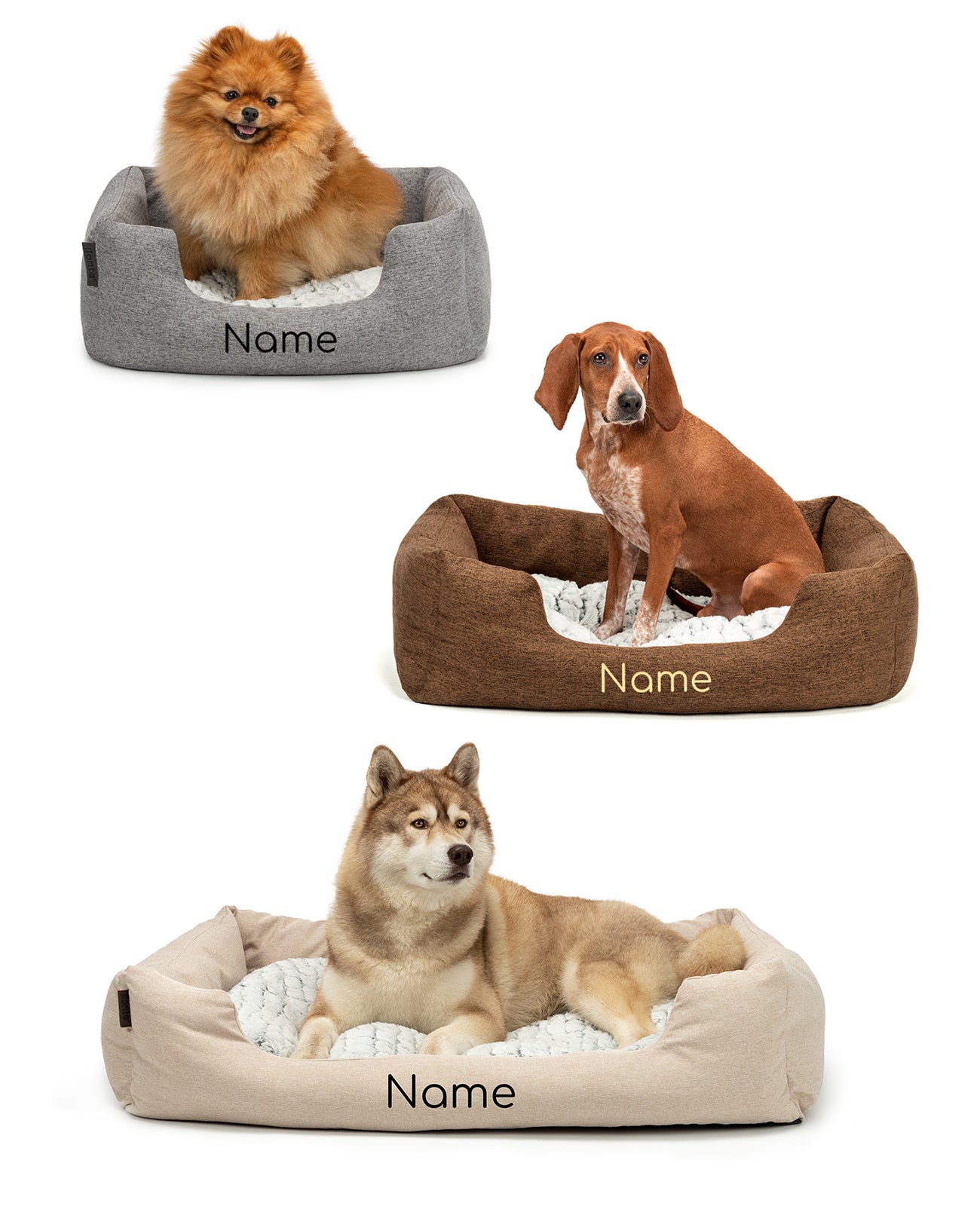 Heimtierbett mit Kuschelkissen, personalisiert