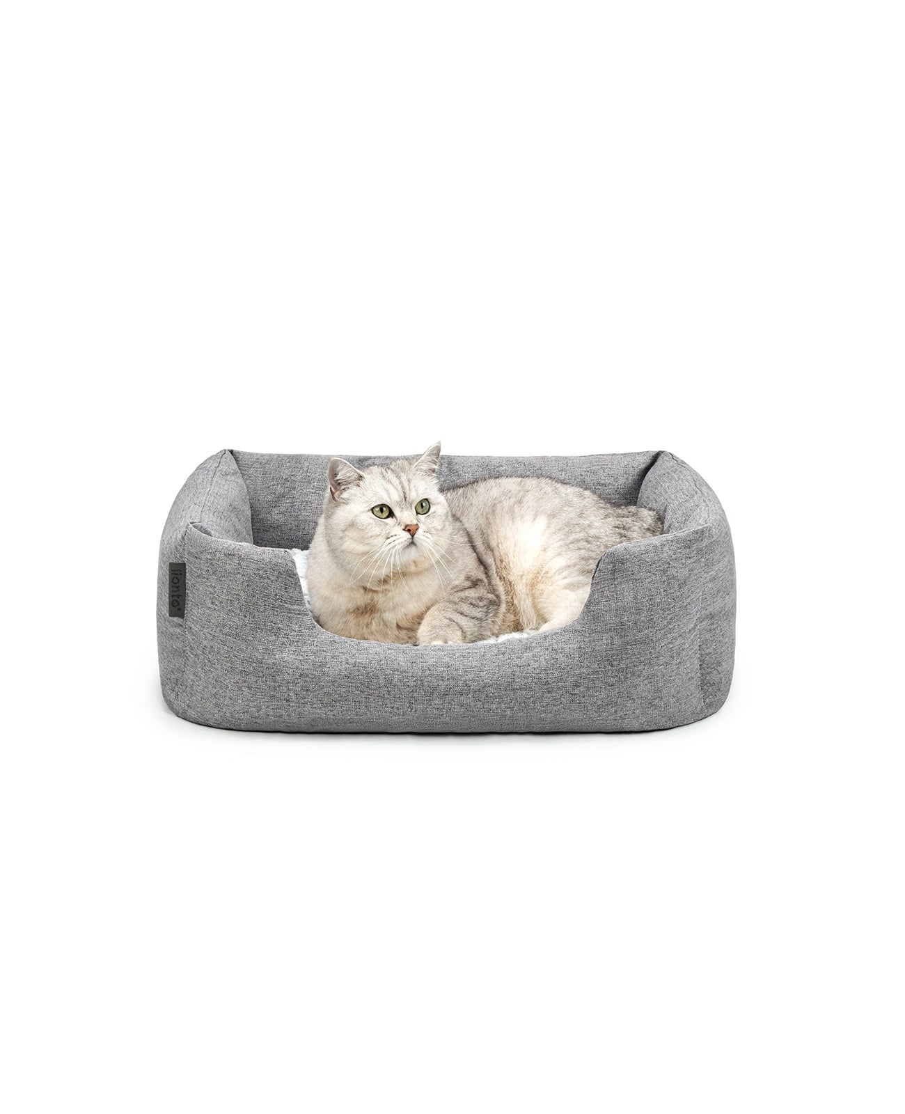 Katzenbett mit Wendekissen & meliertem Außenstoff