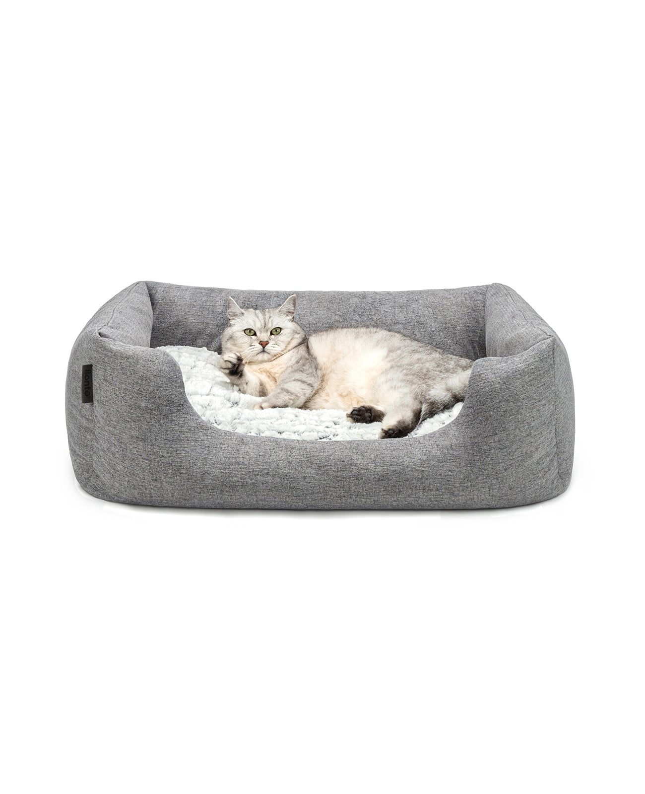 Katzenbett mit Wendekissen & meliertem Außenstoff